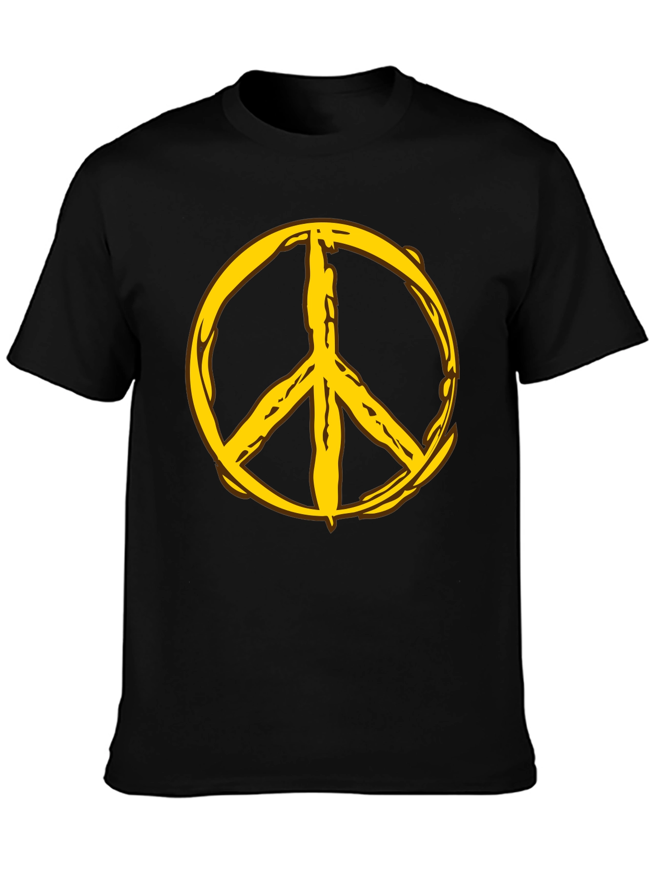 Peace Symbol Graphic Tee - Black Cotton Comfort