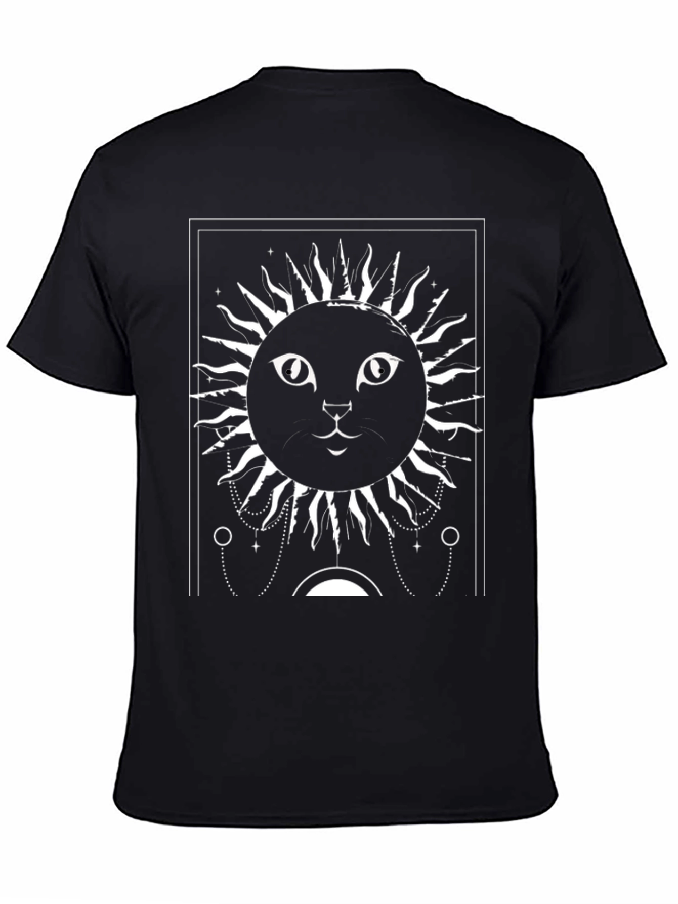 Sun Cat Graphic Tee - Unisex Black T-Shirt