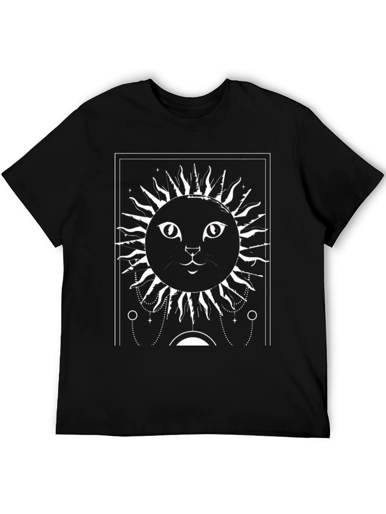 Sun Cat Graphic Tee - Unisex Black T-Shirt