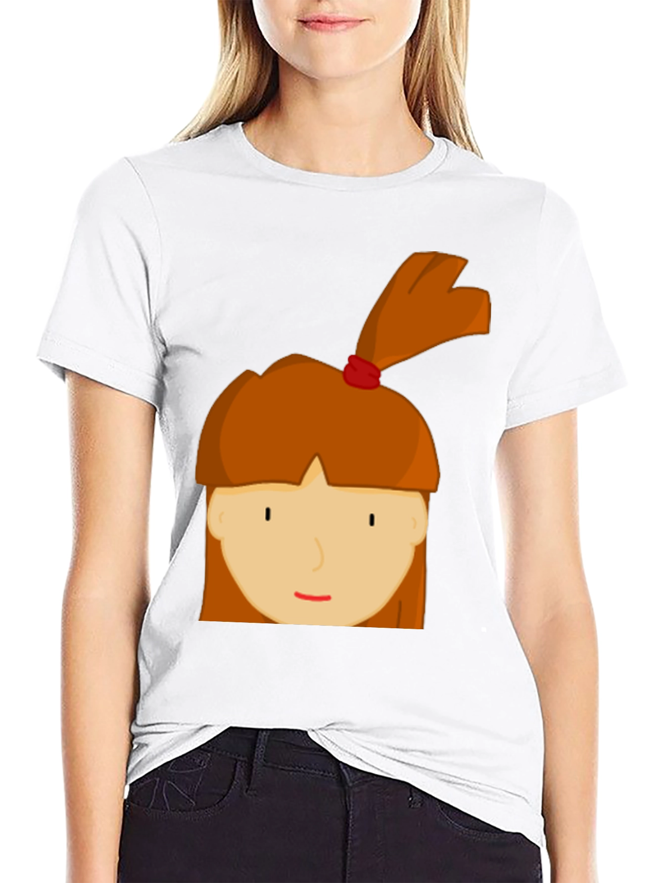 Cartoon Girl Graphic Tee - Fun & Casual Style