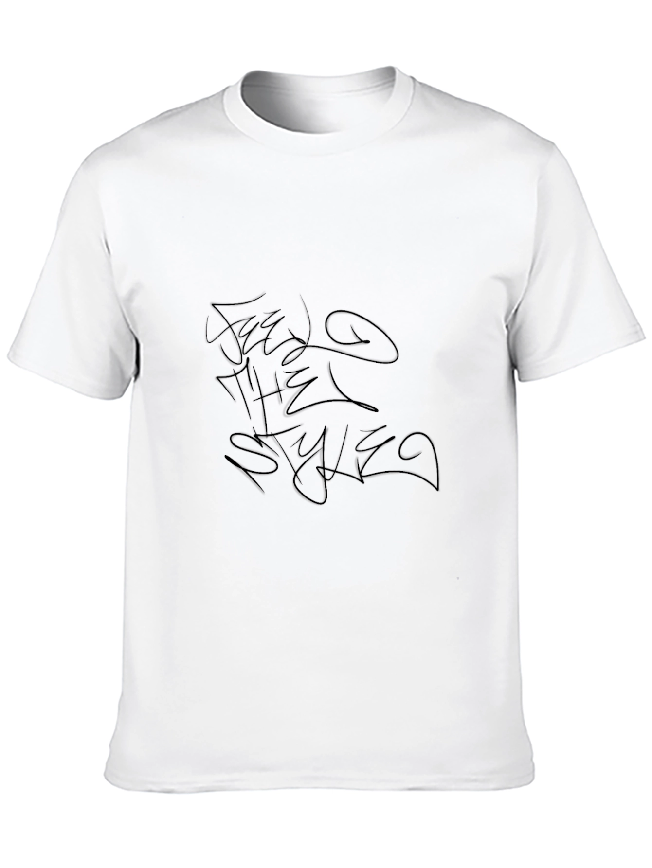 Mens Black Tee - Abstract Style Design
