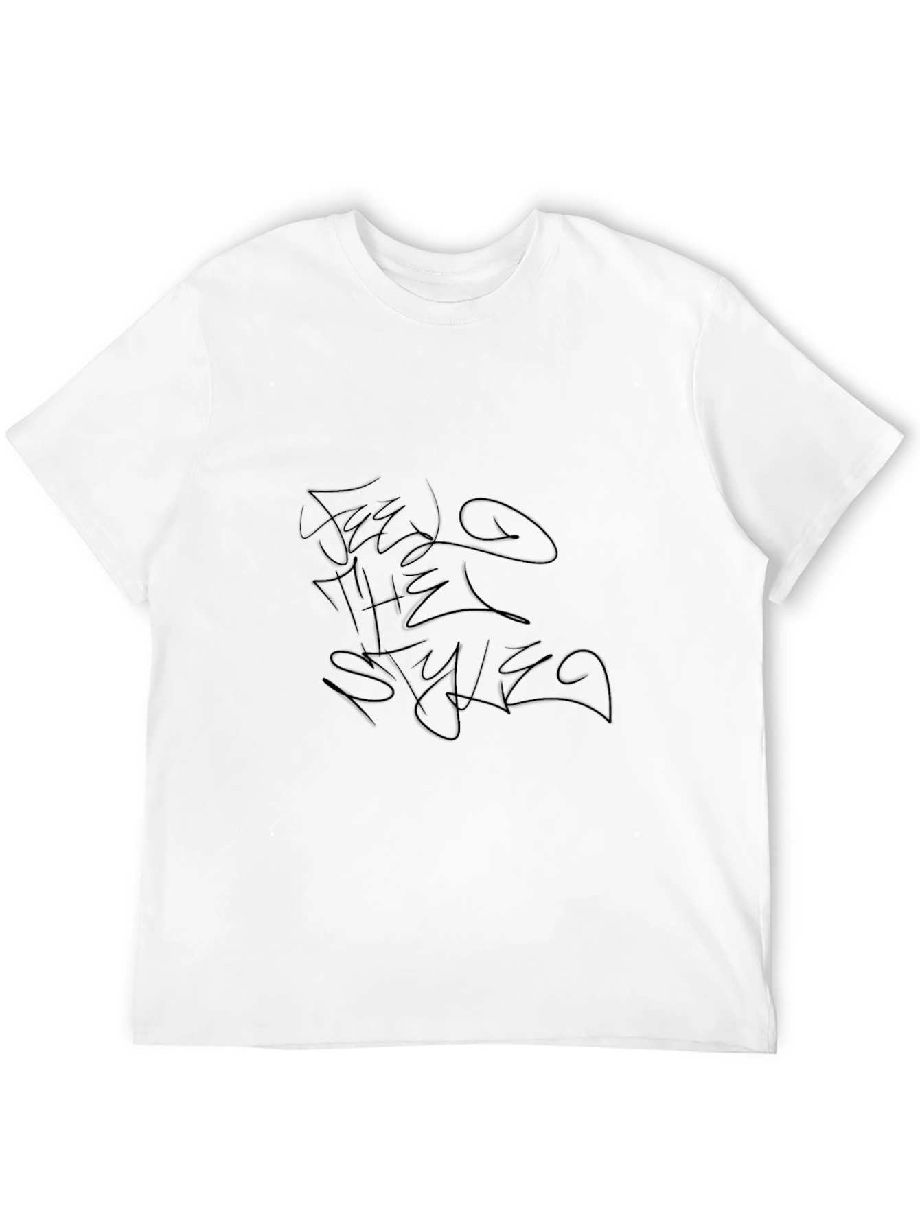 Mens Black Tee - Abstract Style Design