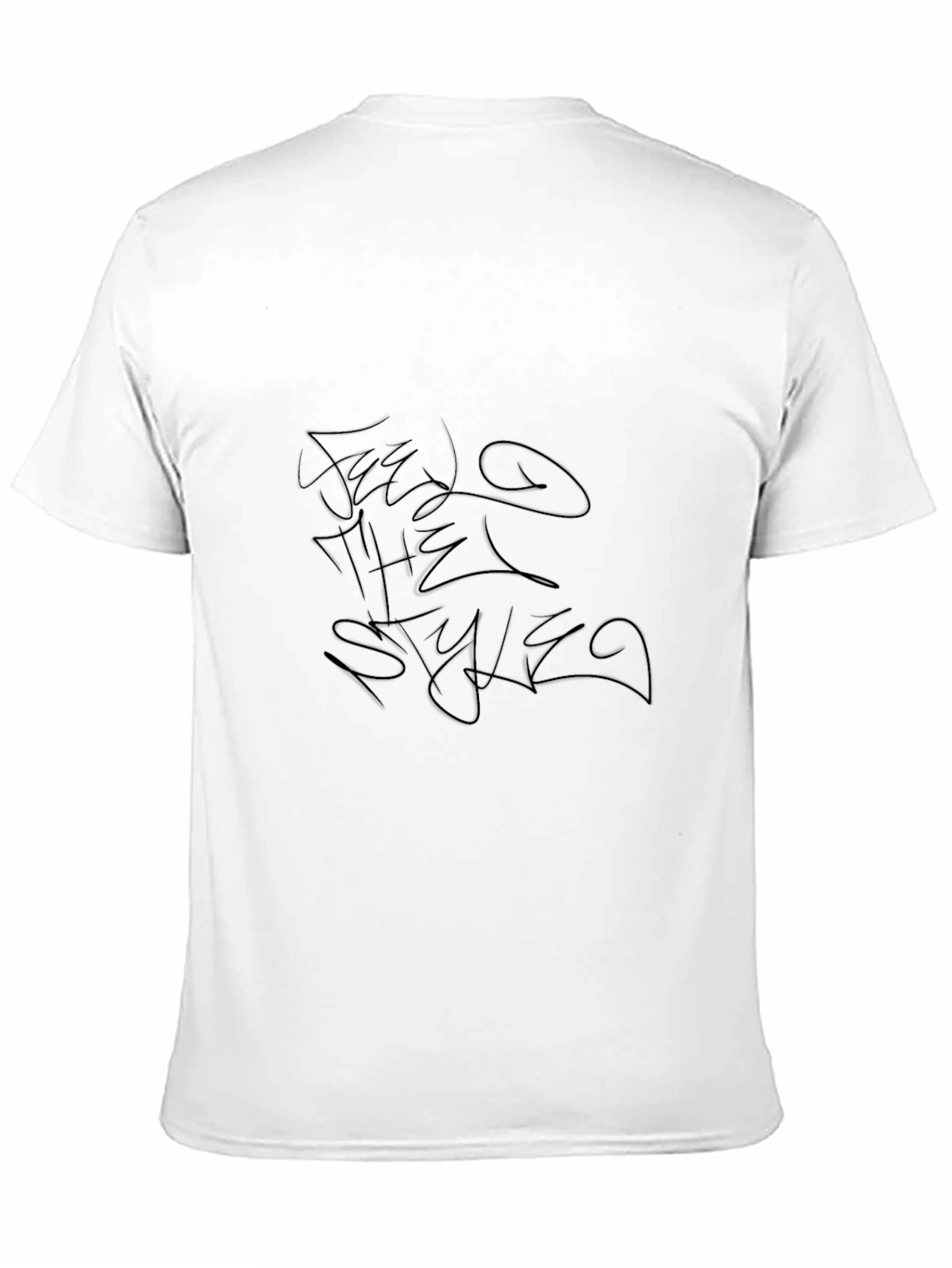 Mens Black Tee - Abstract Style Design