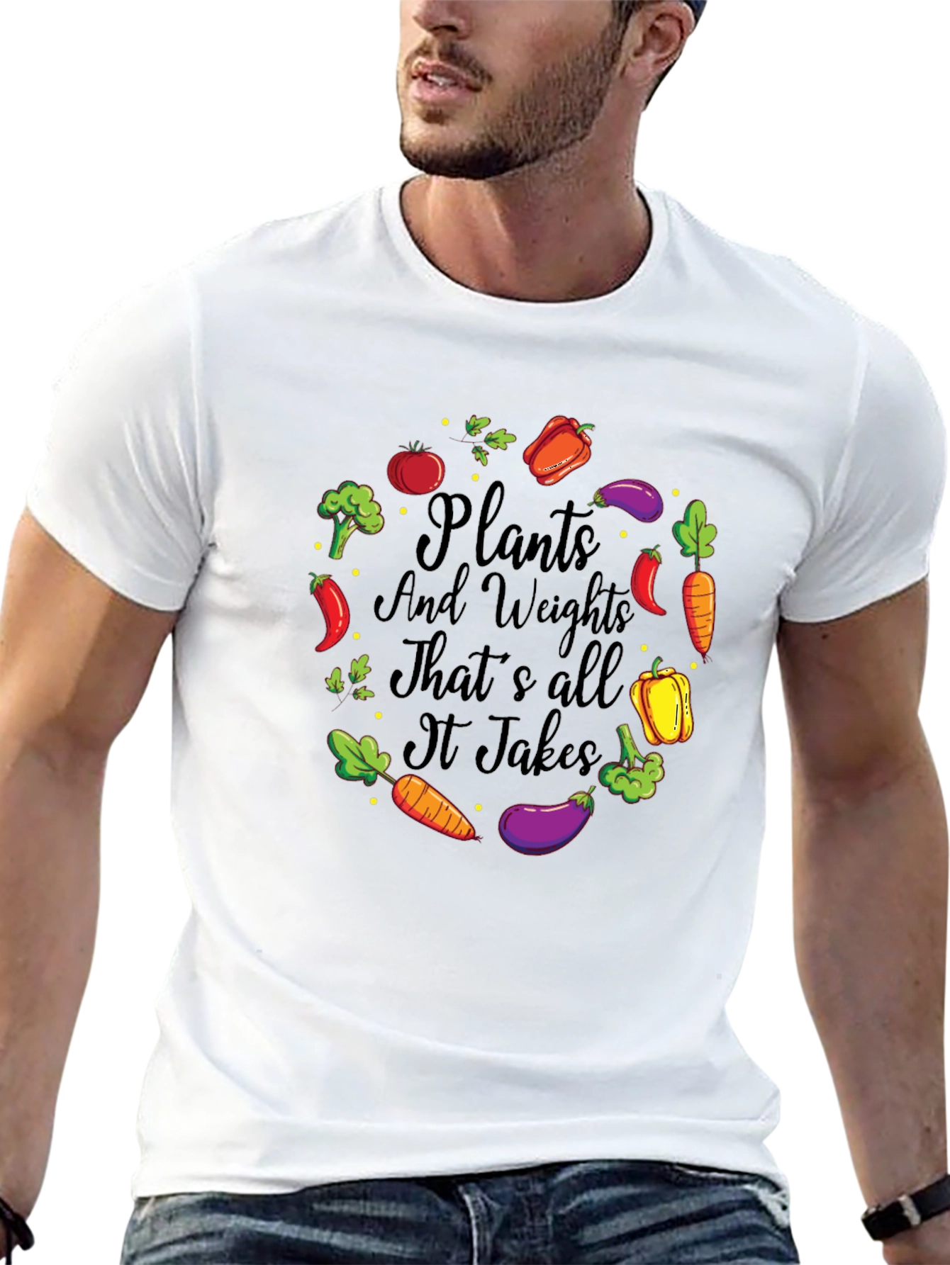 Plants and Weights Graphic T-Shirt
