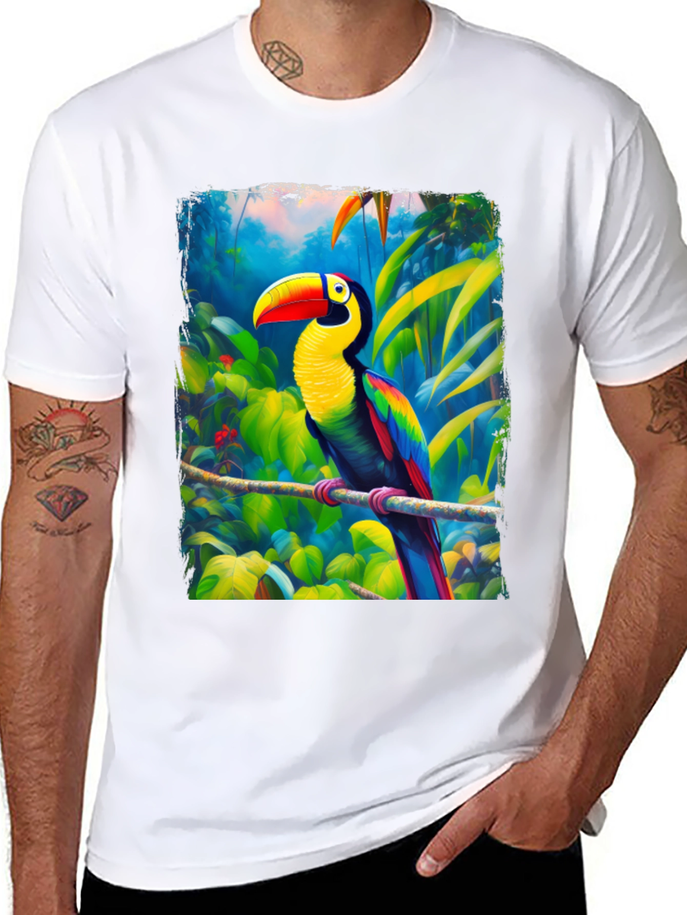 Tropical Toucan Graphic T-Shirt