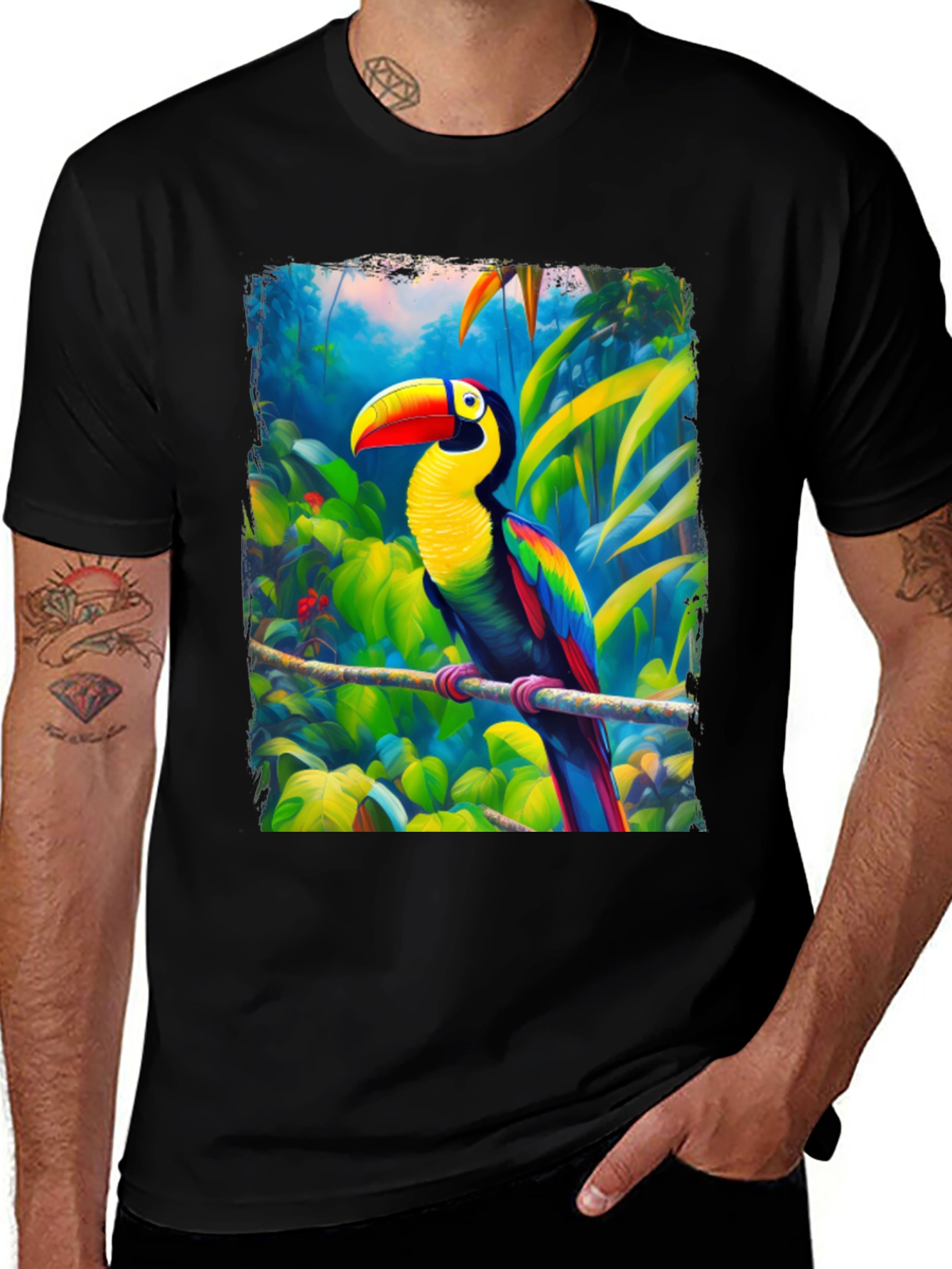 Tropical Toucan Graphic T-Shirt