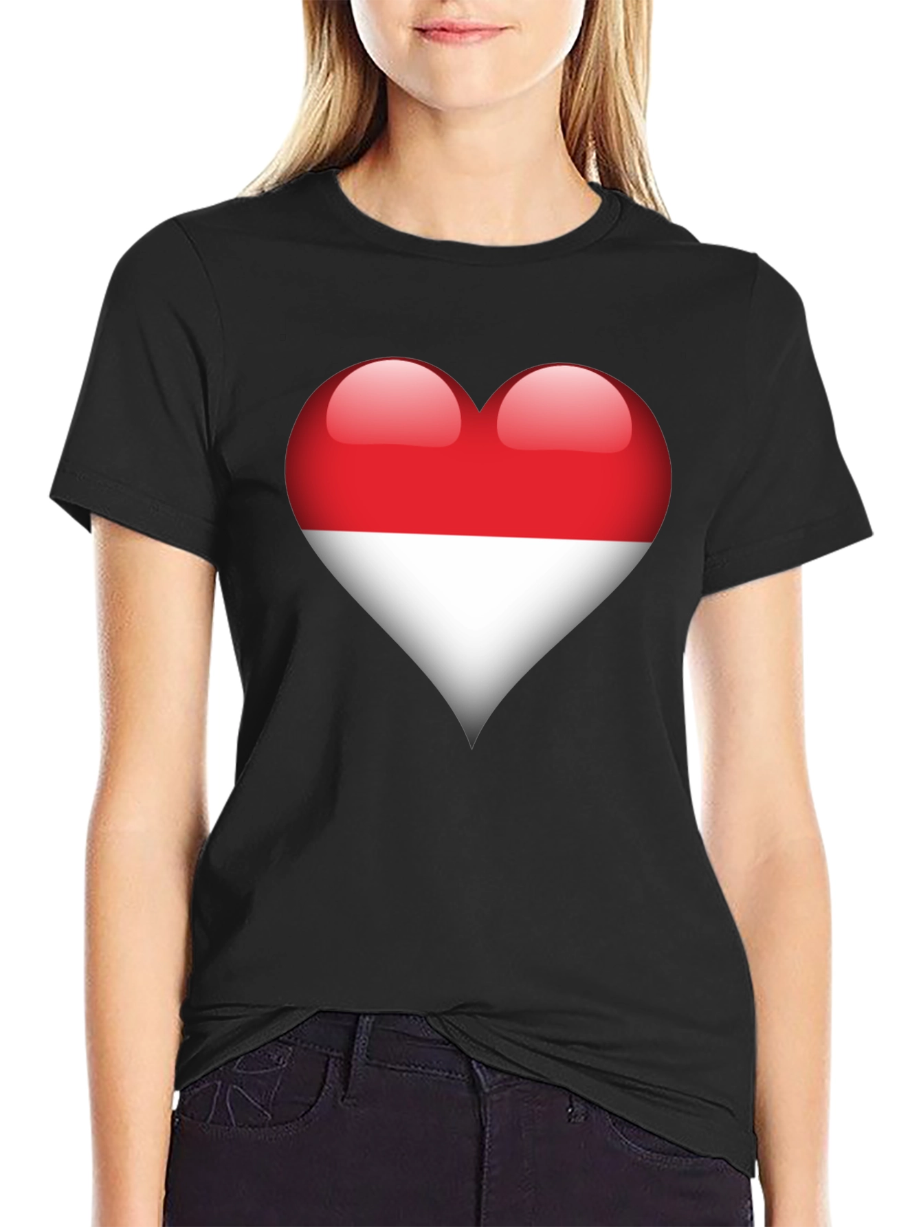 Indonesia Flag Heart T-Shirt - Show Your Love!