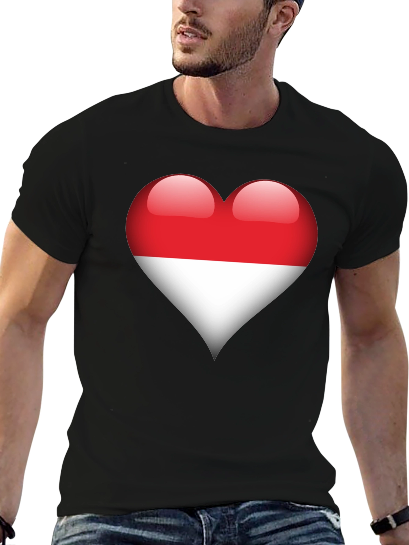 Indonesia Flag Heart T-Shirt - Show Your Love!