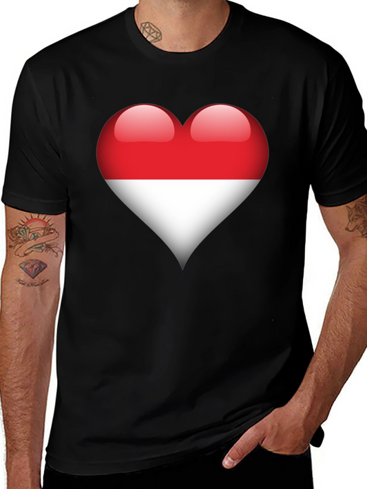 Indonesia Flag Heart T-Shirt - Show Your Love!