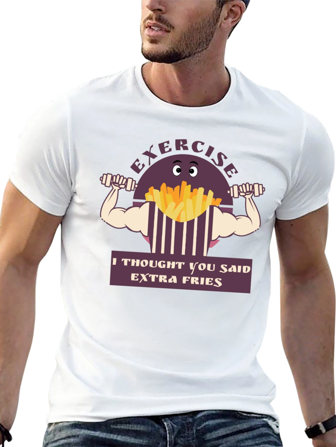 Exercise Extra Fries Graphic T-Shirt