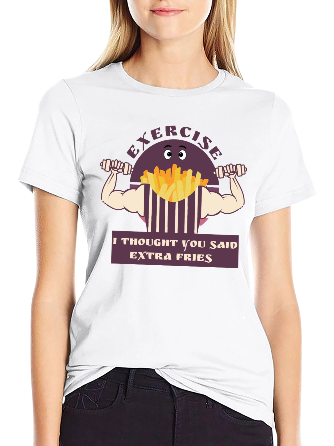 Exercise Extra Fries Graphic T-Shirt