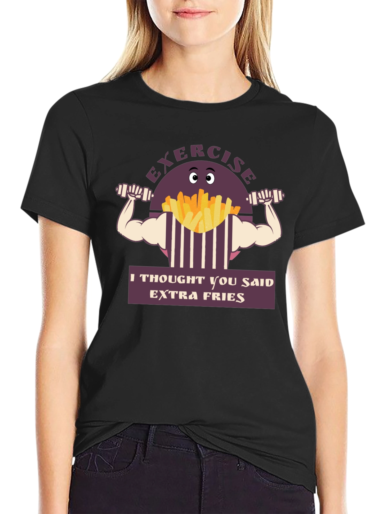 Exercise Extra Fries Graphic T-Shirt