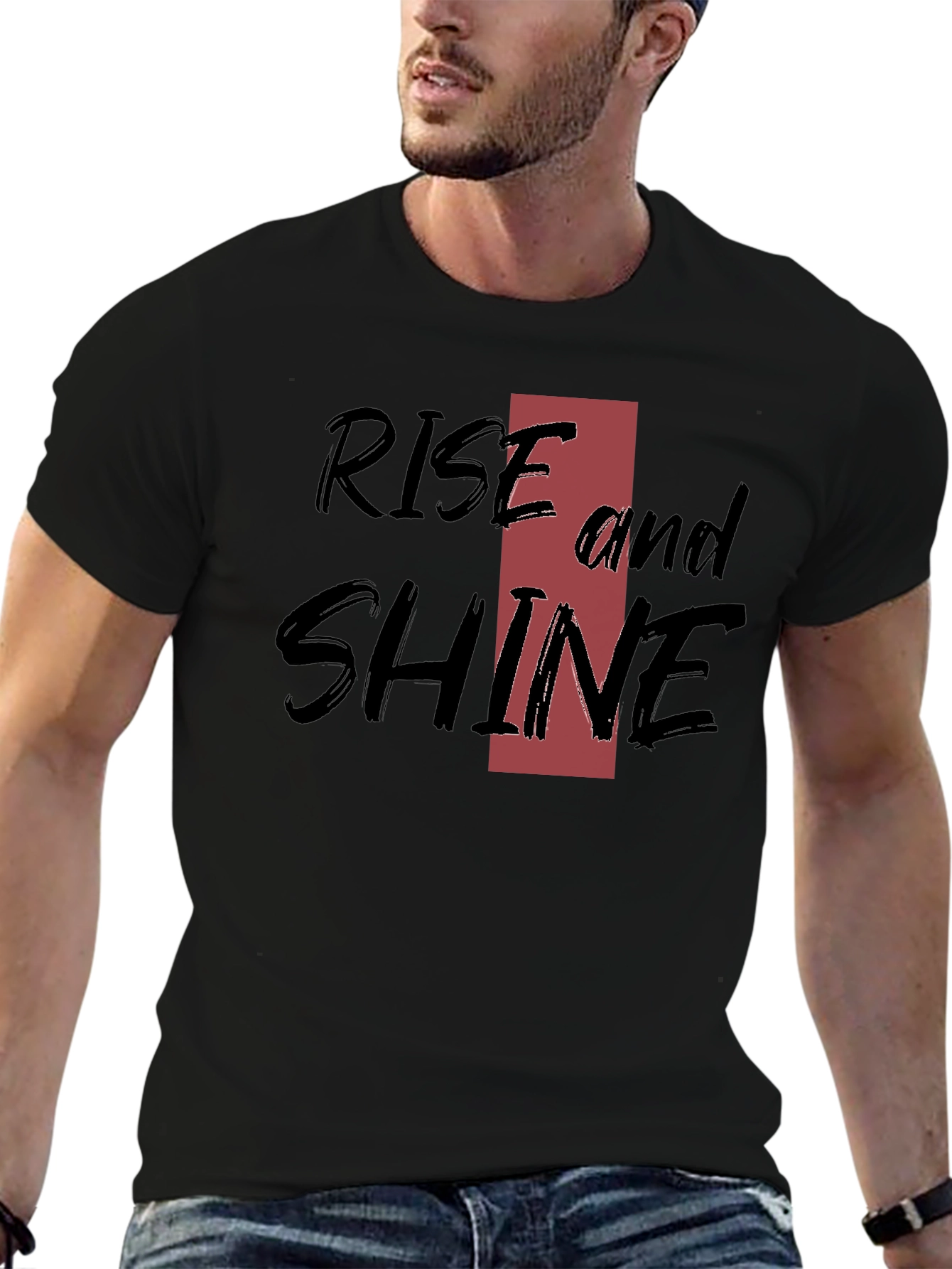 Rise and Shine Black Graphic Tee