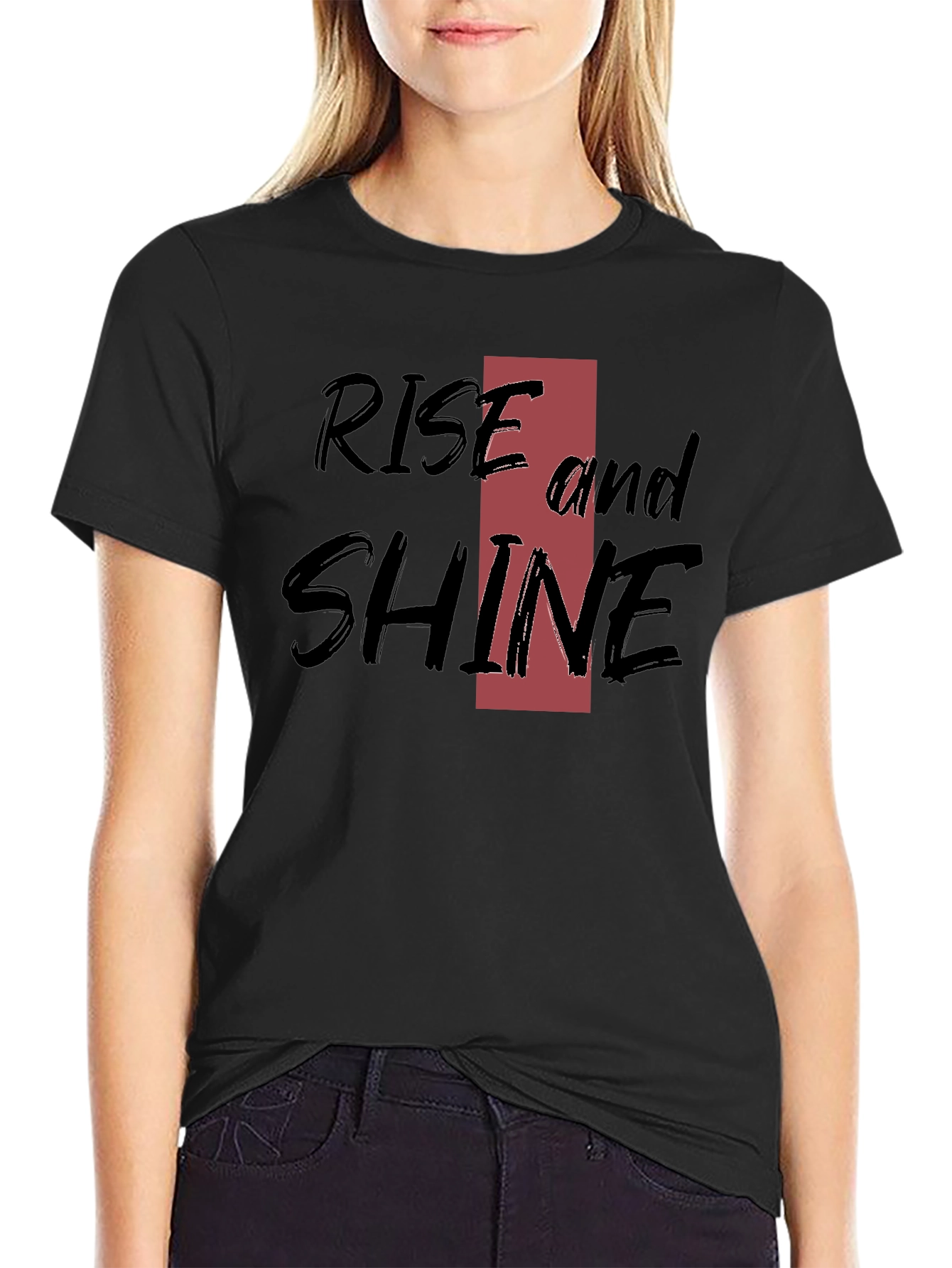 Rise and Shine Black Graphic Tee