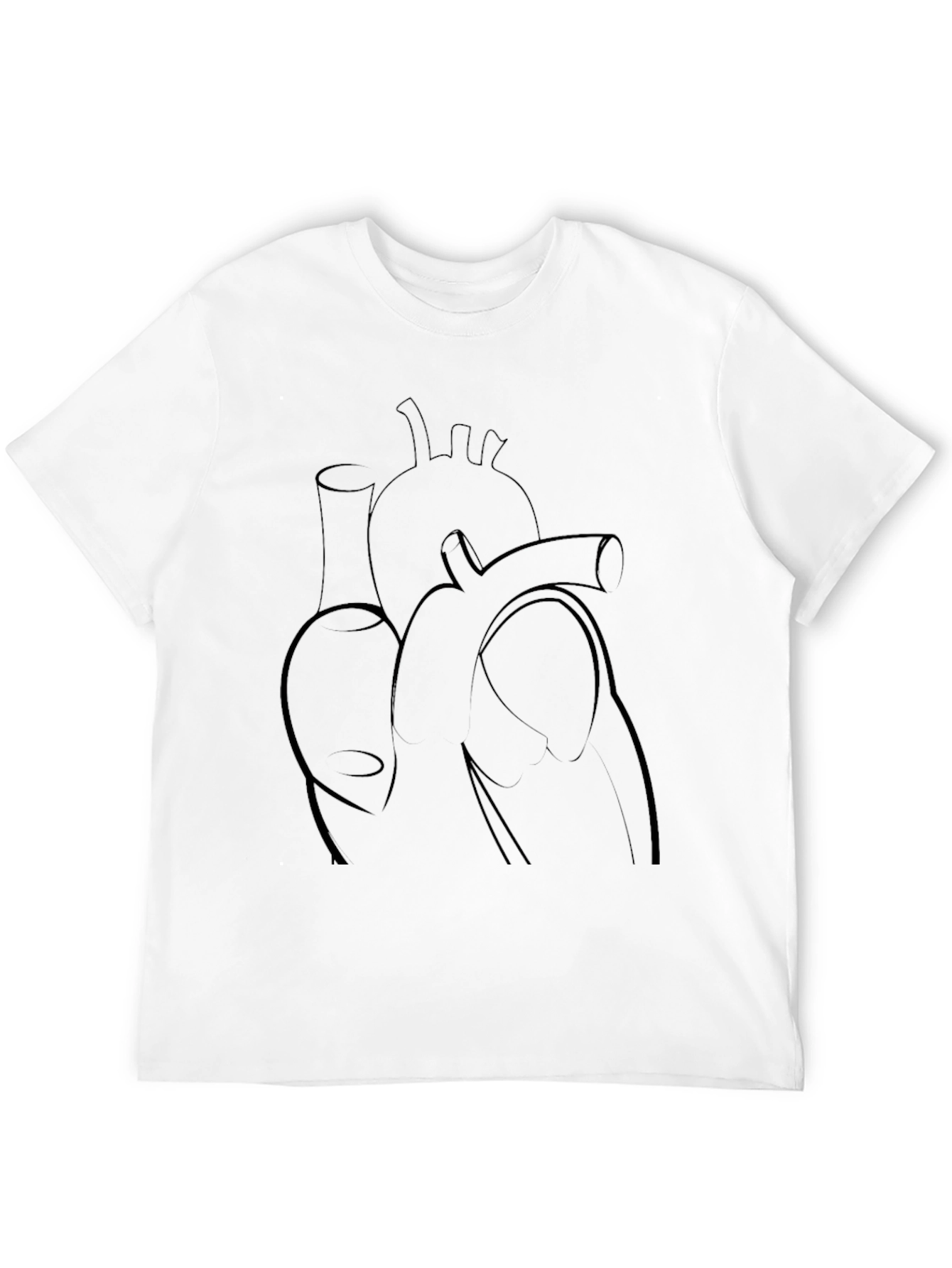 Anatomical Heart Line Art Graphic Tee - Black