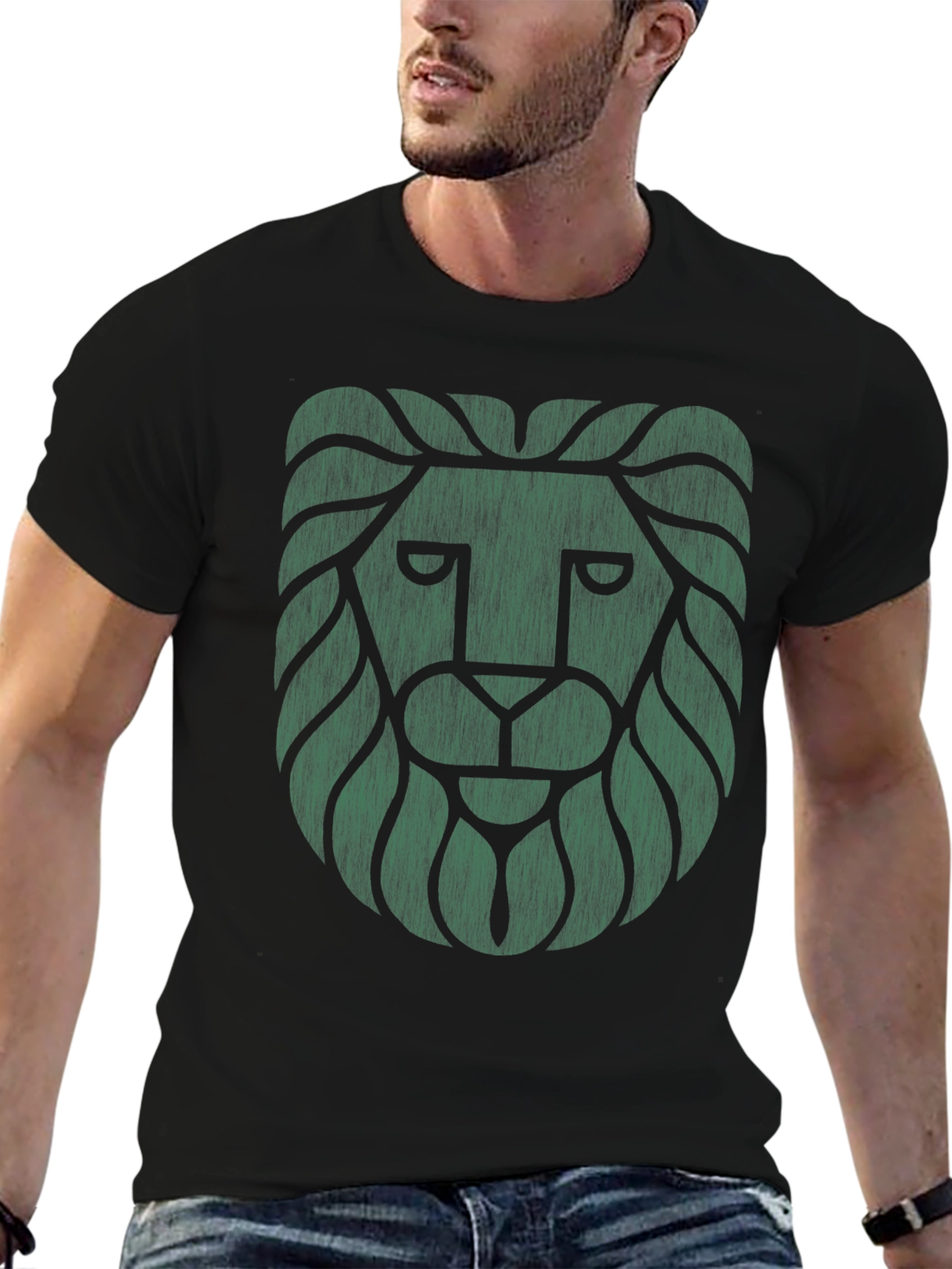 Lion Graphic Tee - Cool Design Black T-Shirt