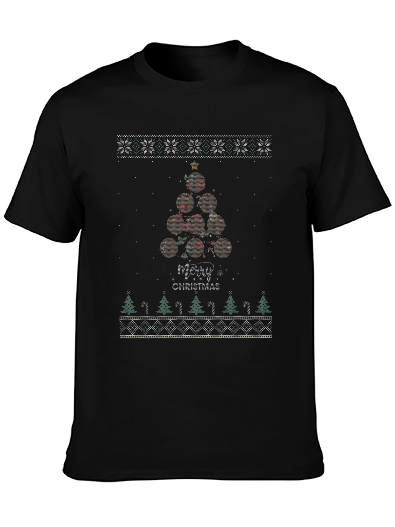 Merry Christmas Basketball Tree T-Shirt