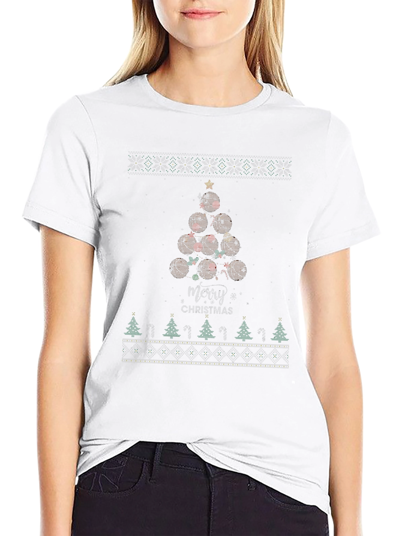 Merry Christmas Basketball Tree T-Shirt
