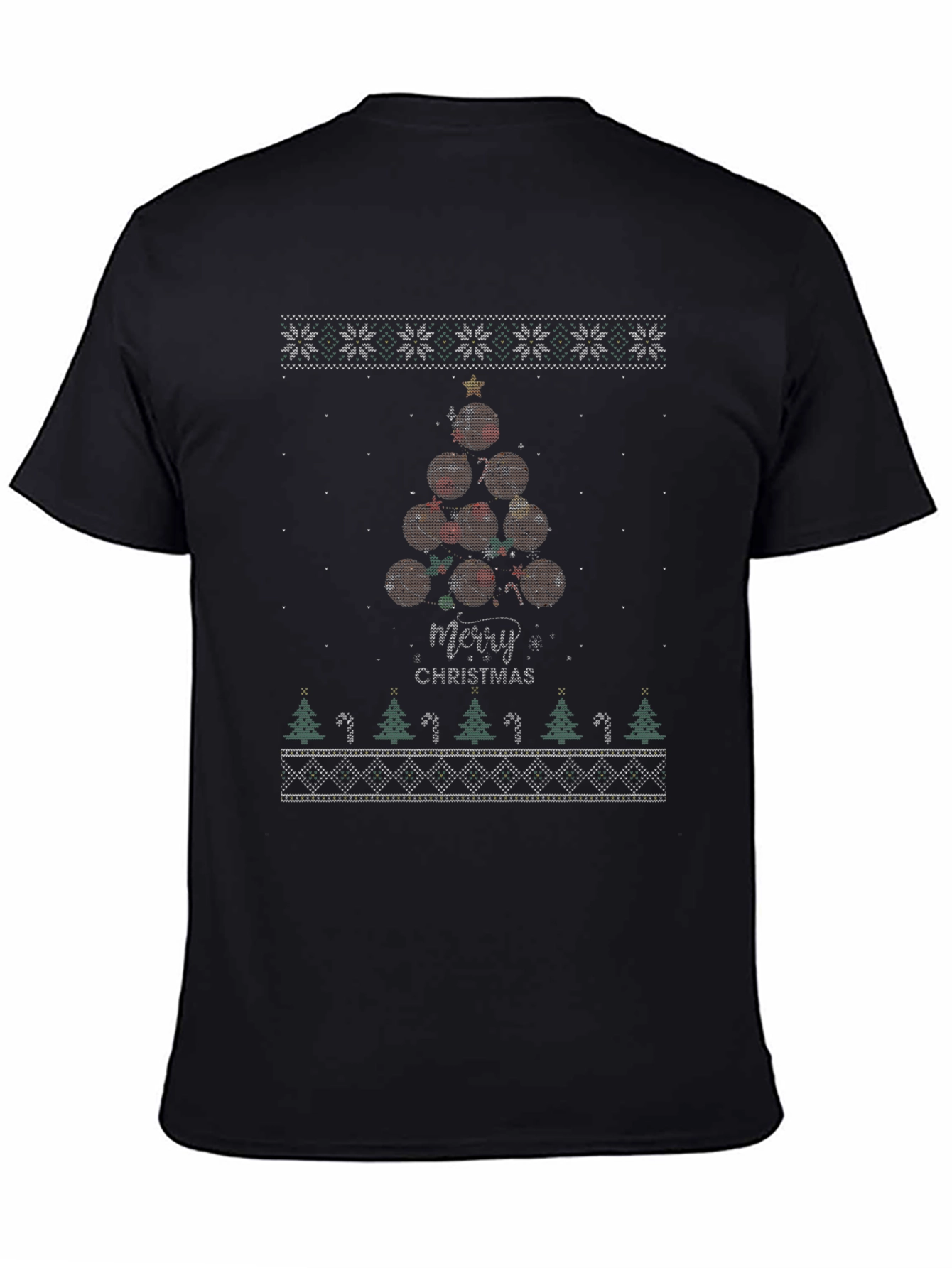 Merry Christmas Basketball Tree T-Shirt