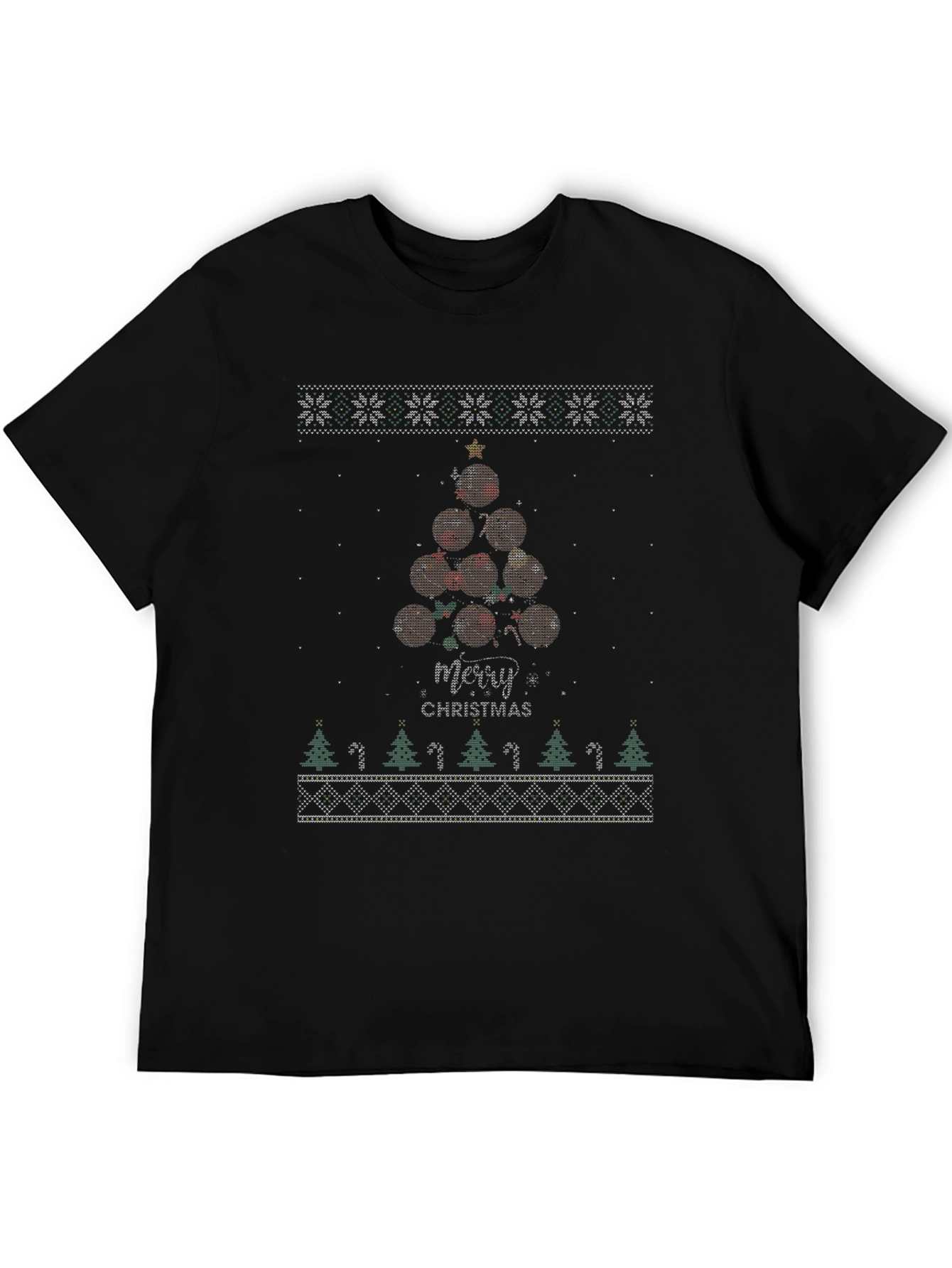 Merry Christmas Basketball Tree T-Shirt