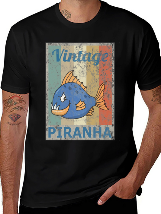 Vintage Piranha Graphic T-Shirt
