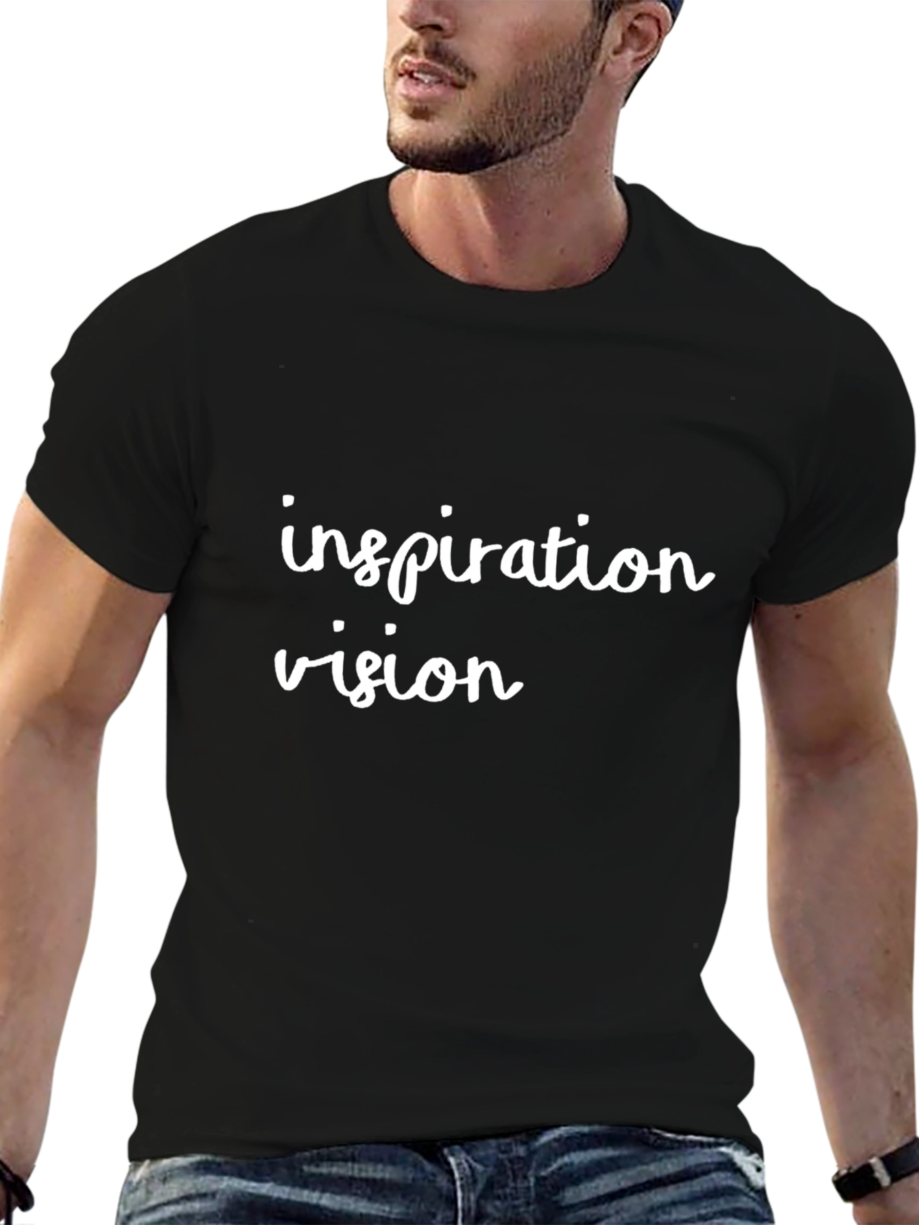 Inspiration Vision Black Tee - Stylish & Motivational