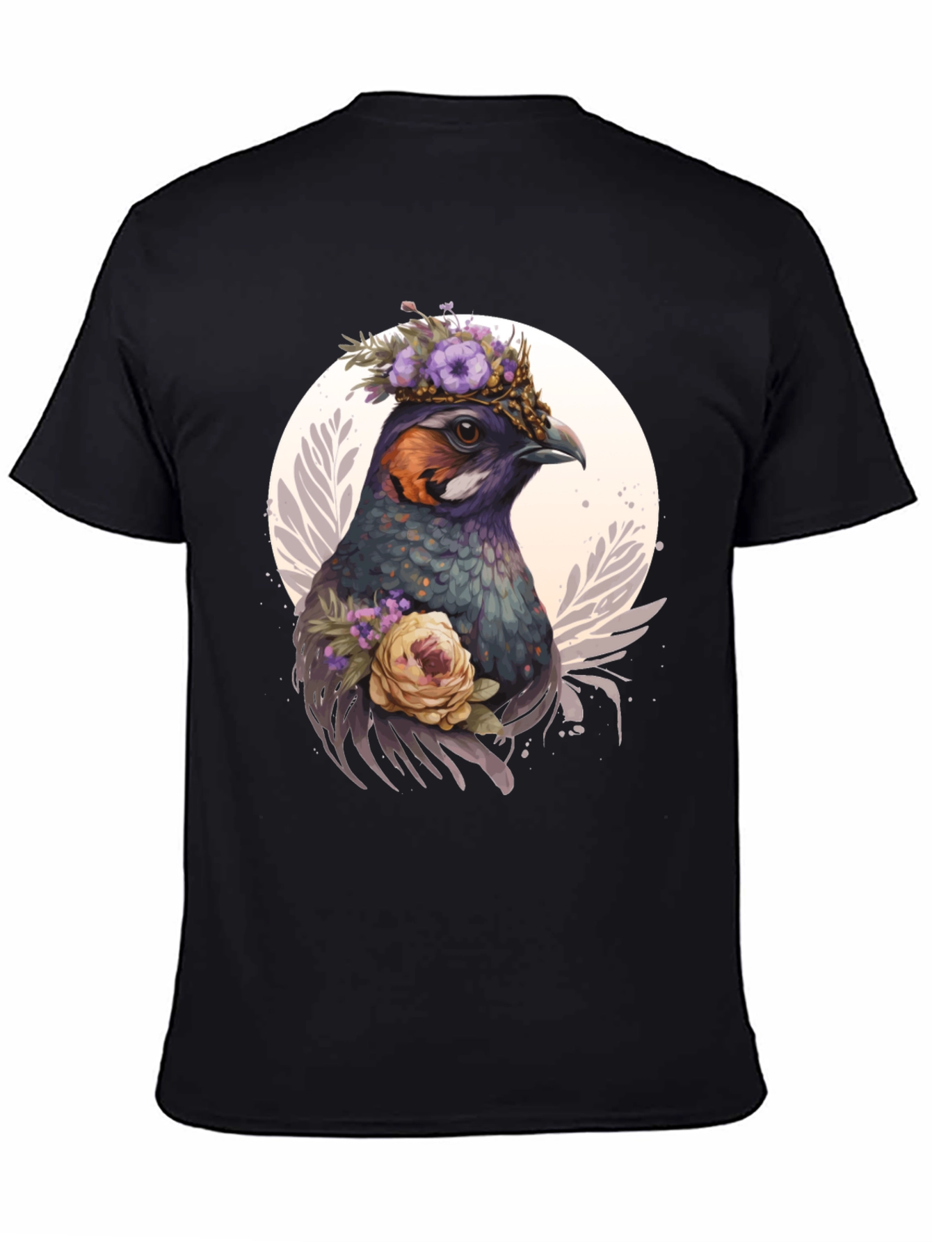 Floral Bird T-Shirt - Nature Inspired Graphic Tee