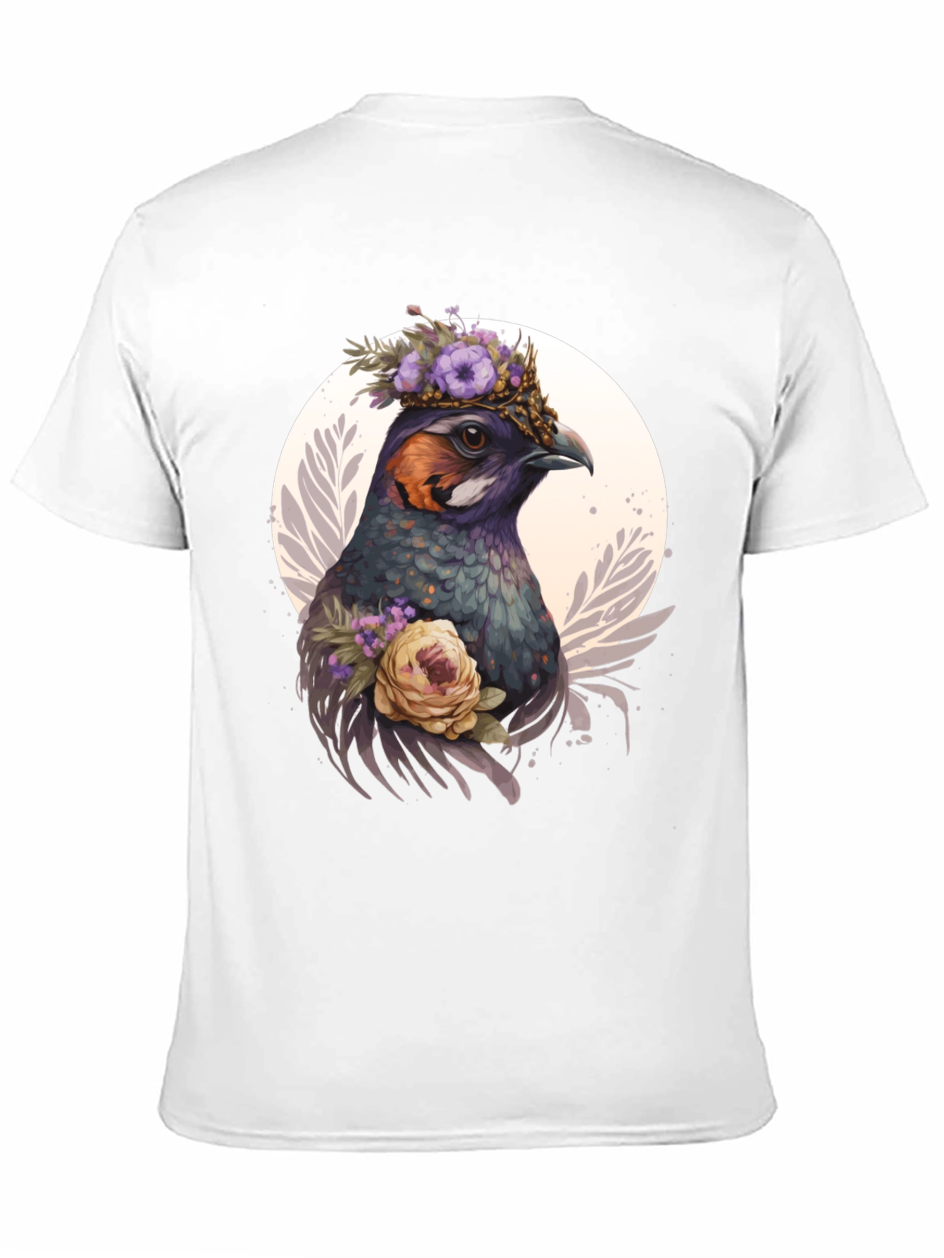 Floral Bird T-Shirt - Nature Inspired Graphic Tee