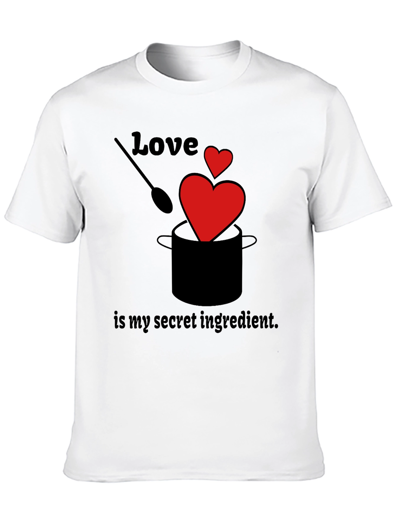 Love is My Secret Ingredient Black Graphic T-Shirt