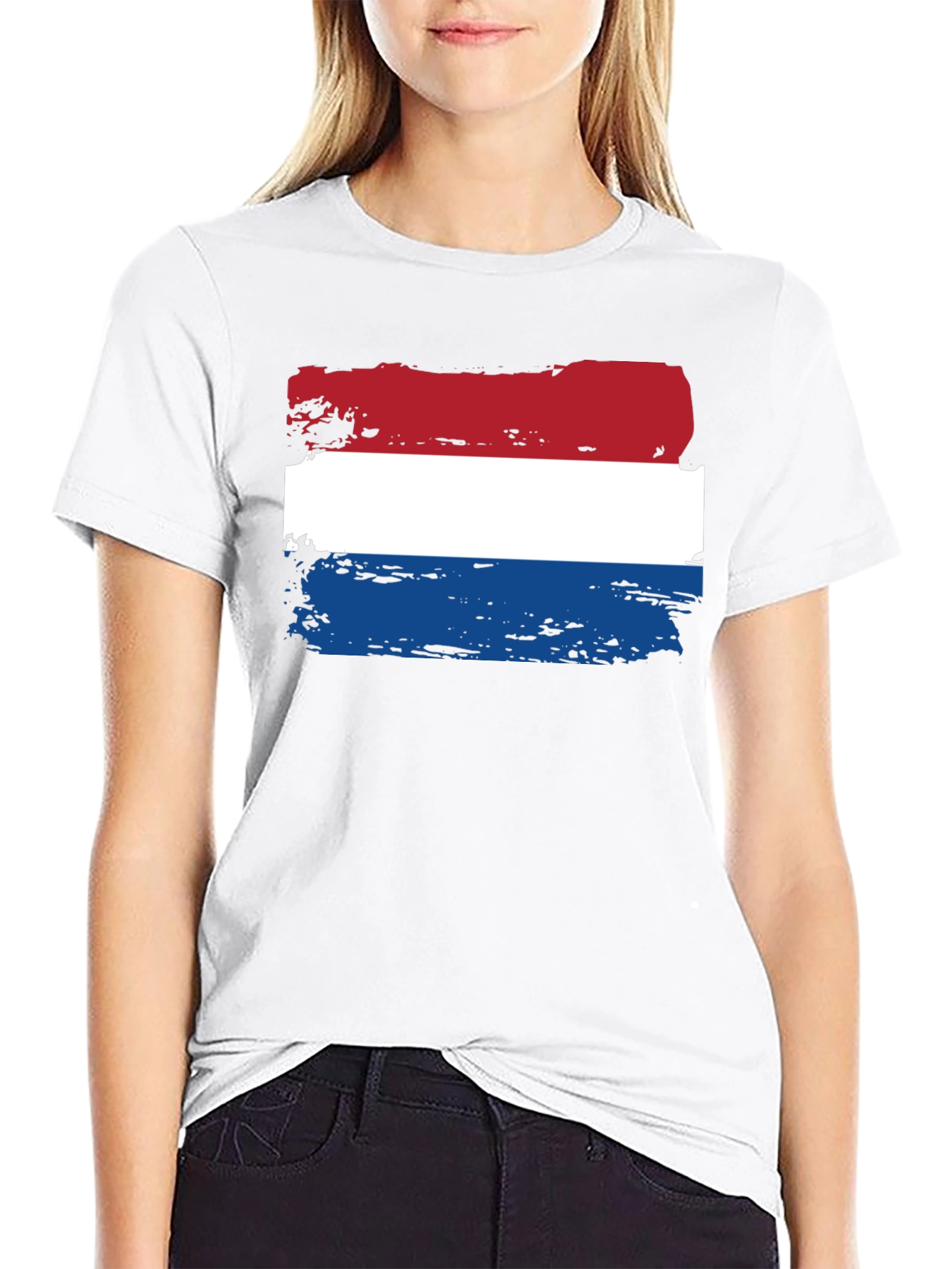 Dutch Flag T-Shirt - Distressed Style