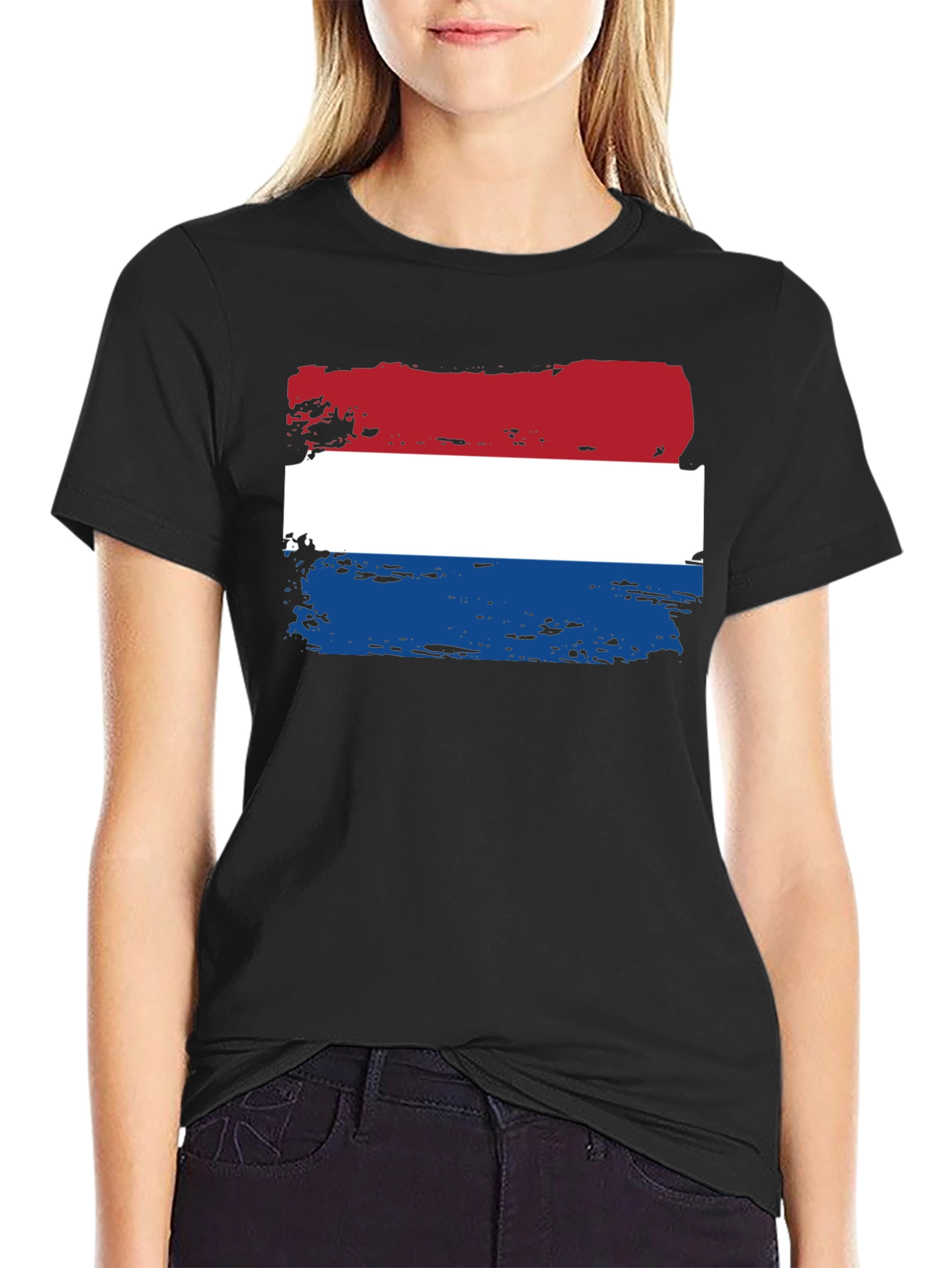 Dutch Flag T-Shirt - Distressed Style