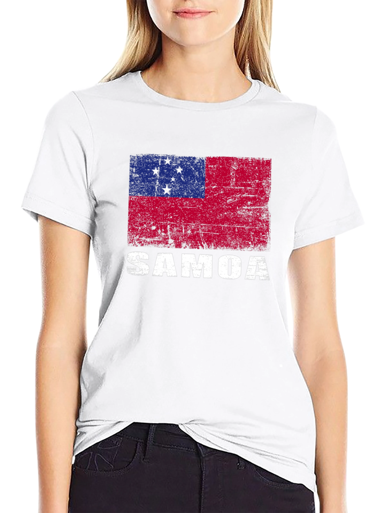 Samoa Flag T-Shirt - Distressed Design