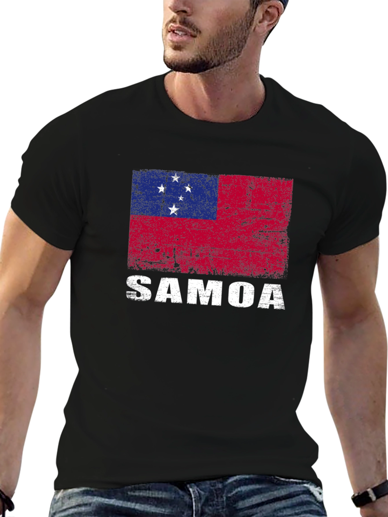 Samoa Flag T-Shirt - Distressed Design