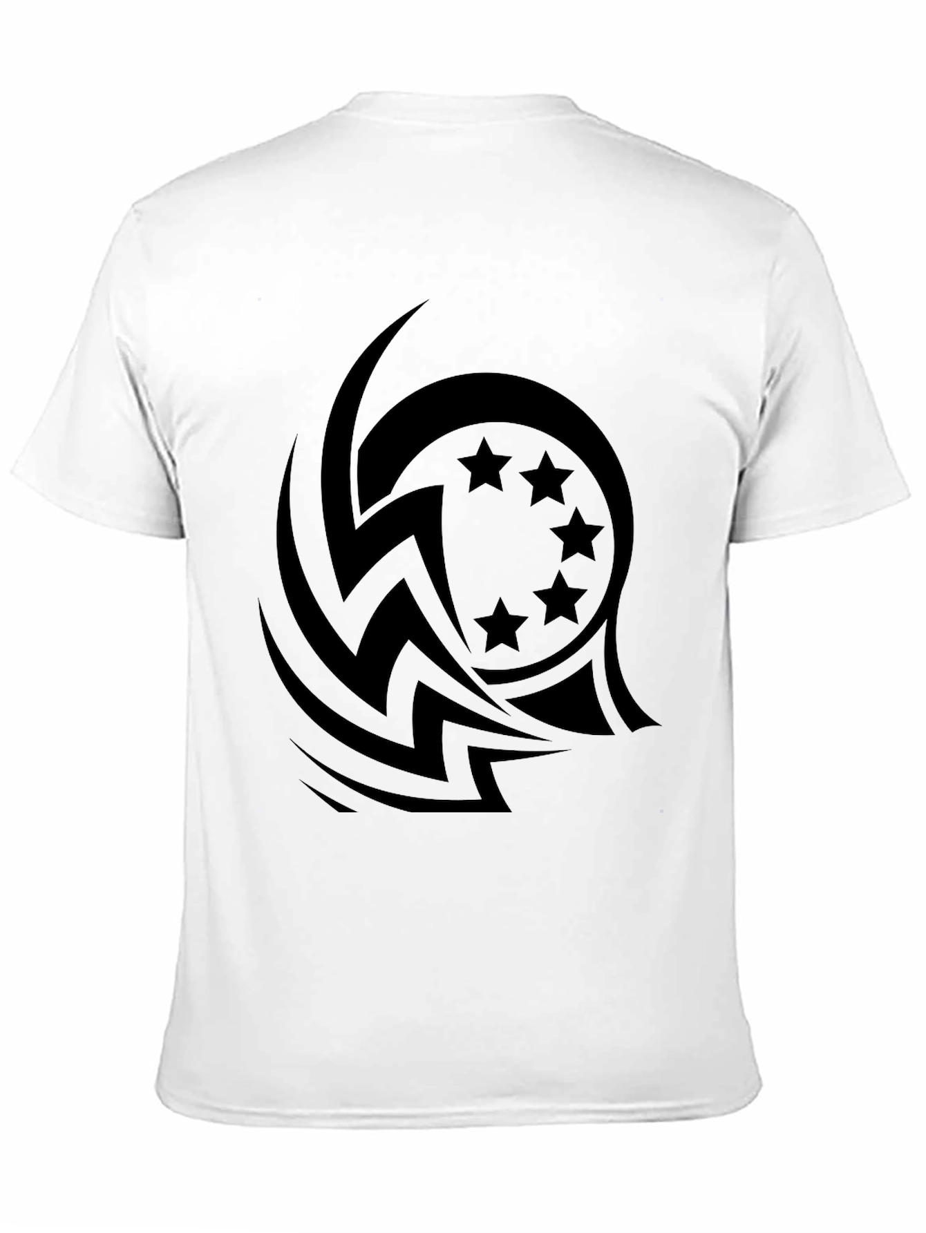 Stylish Black Tee with Tribal Star Design