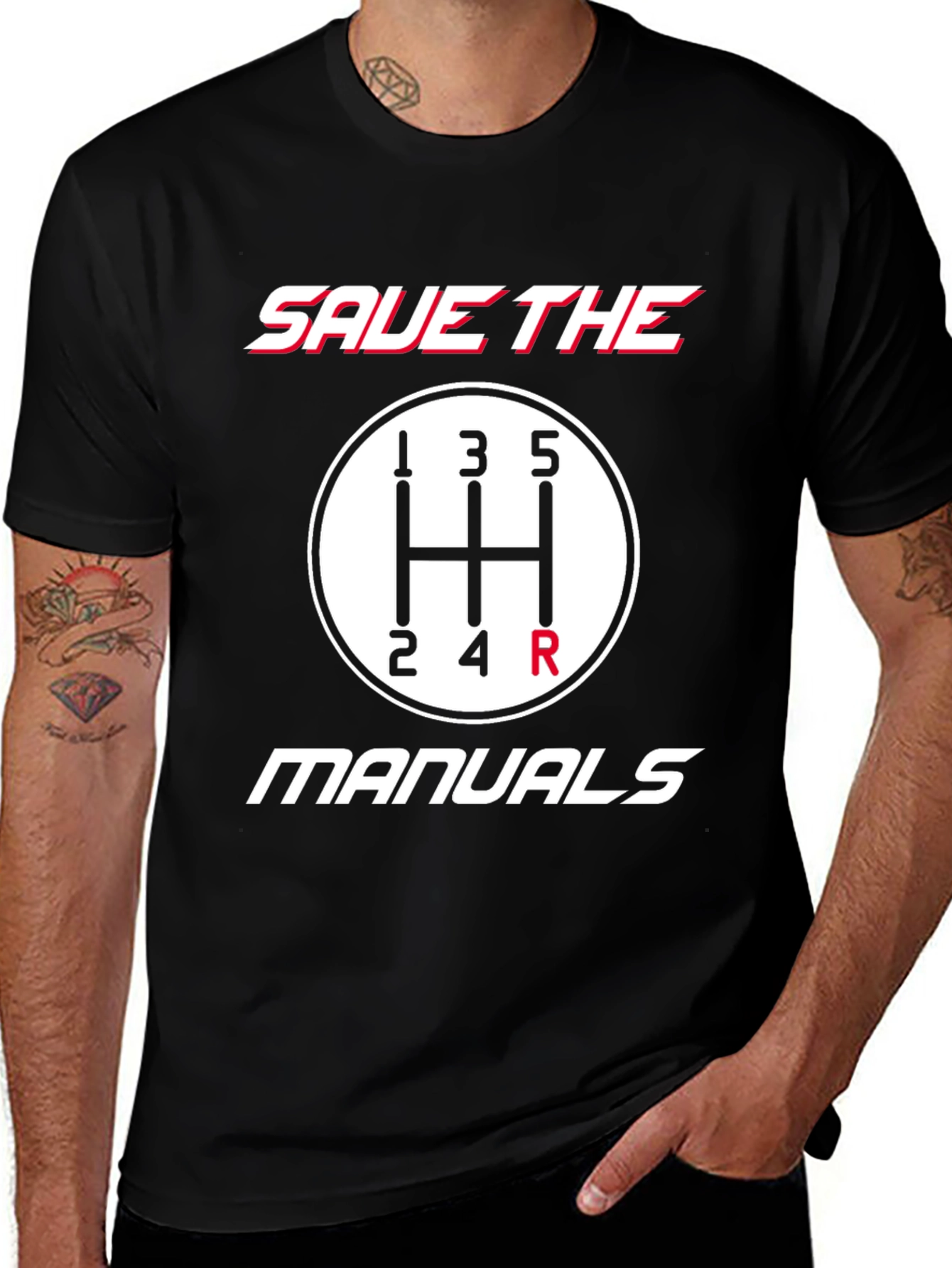Save The Manuals Black Graphic T-Shirt