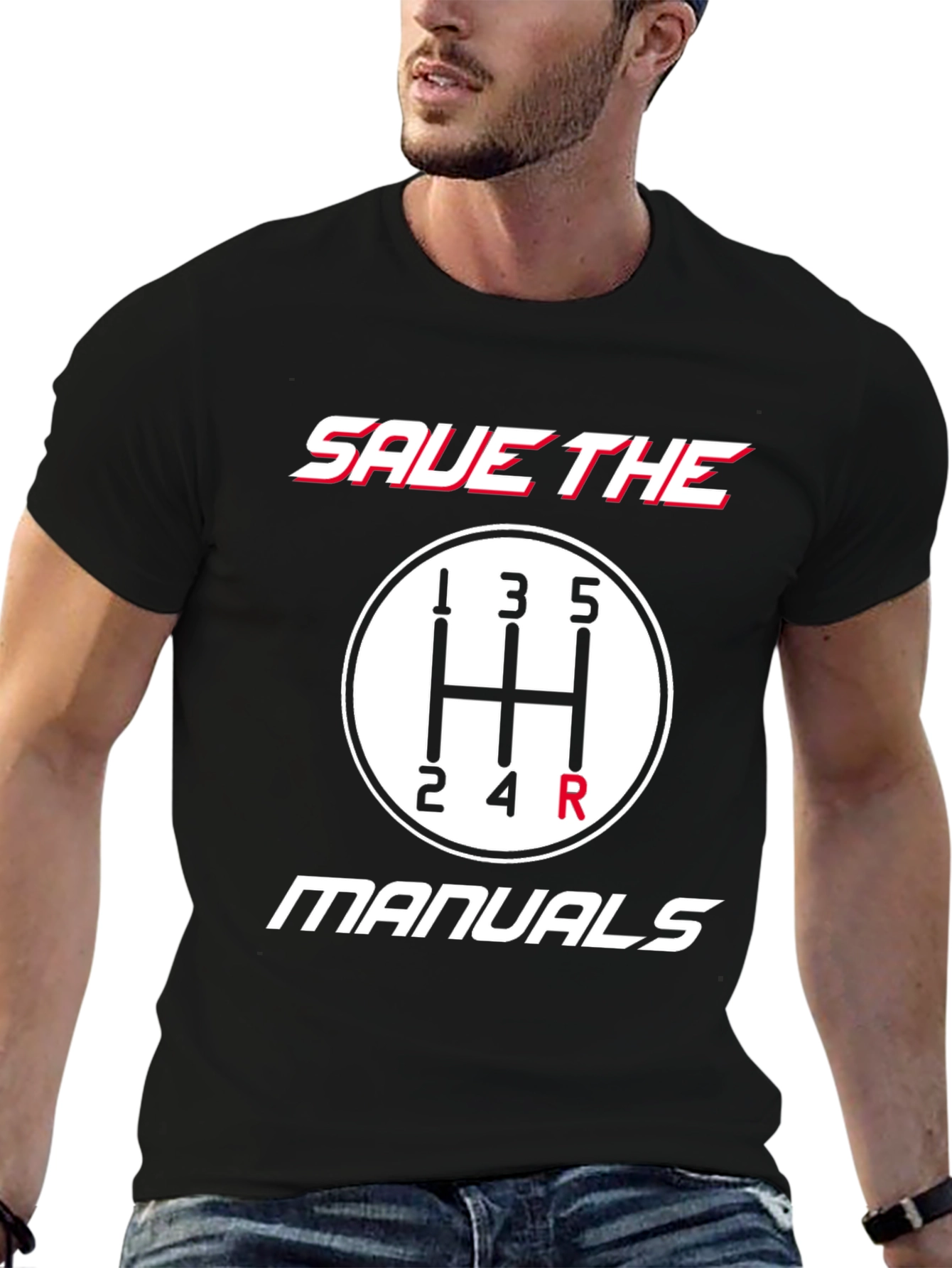 Save The Manuals Black Graphic T-Shirt