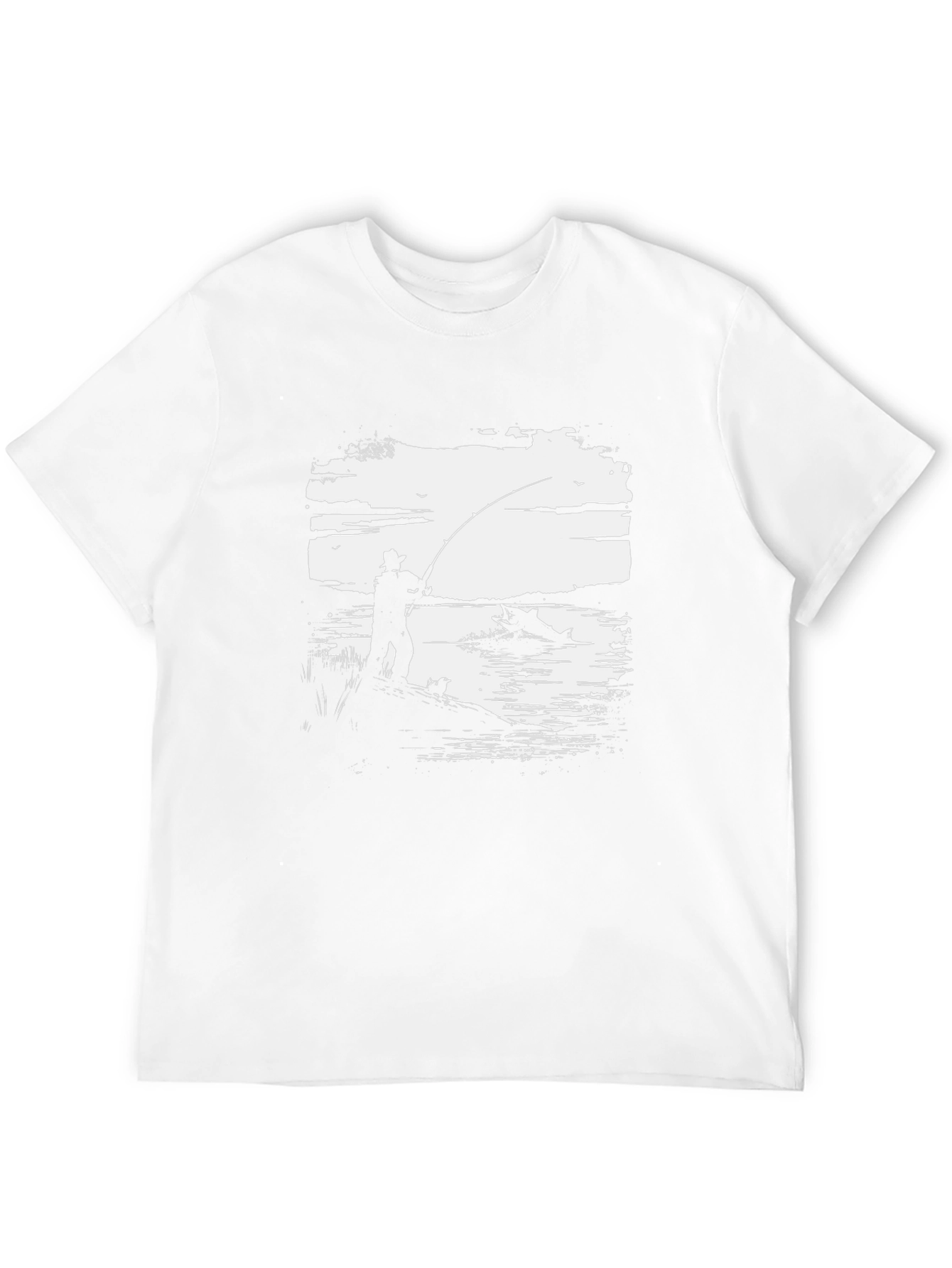 Fishing Graphic Tee - Black Cotton Shirt