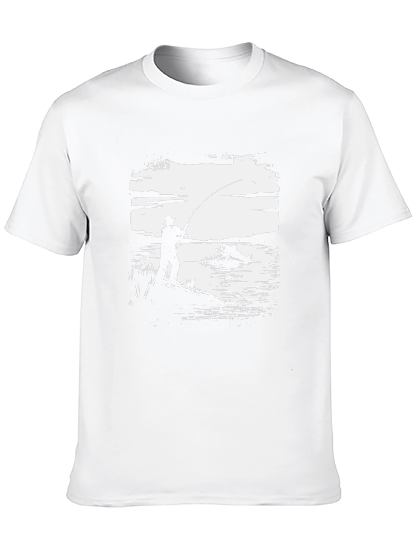 Fishing Graphic Tee - Black Cotton Shirt