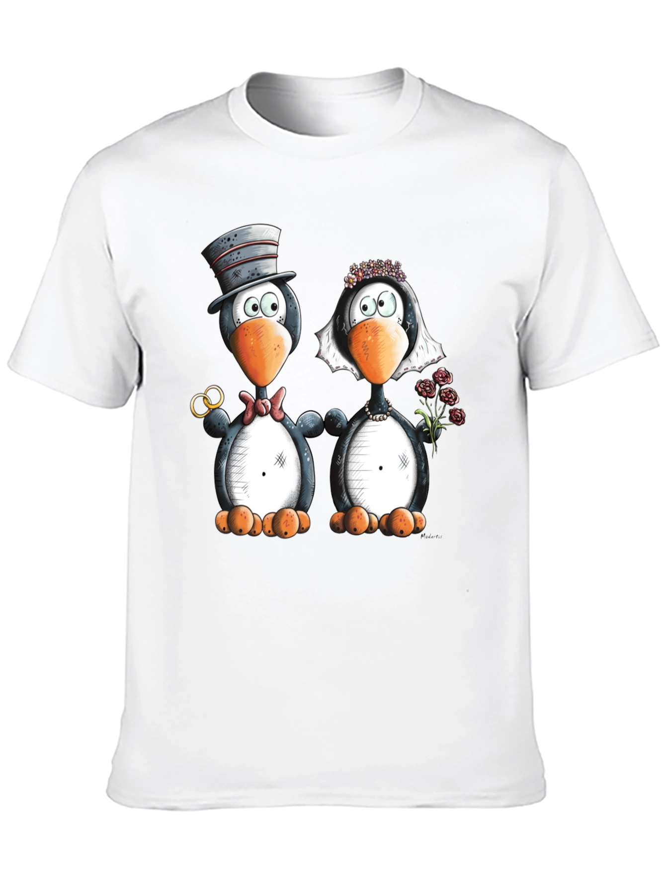 Penguin Wedding Graphic Tee - Black