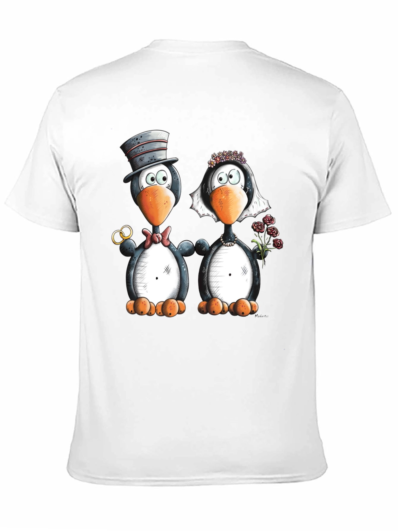 Penguin Wedding Graphic Tee - Black