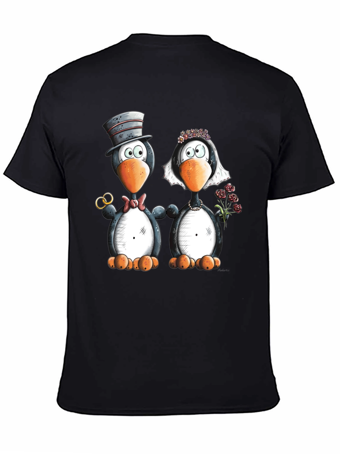 Penguin Wedding Graphic Tee - Black