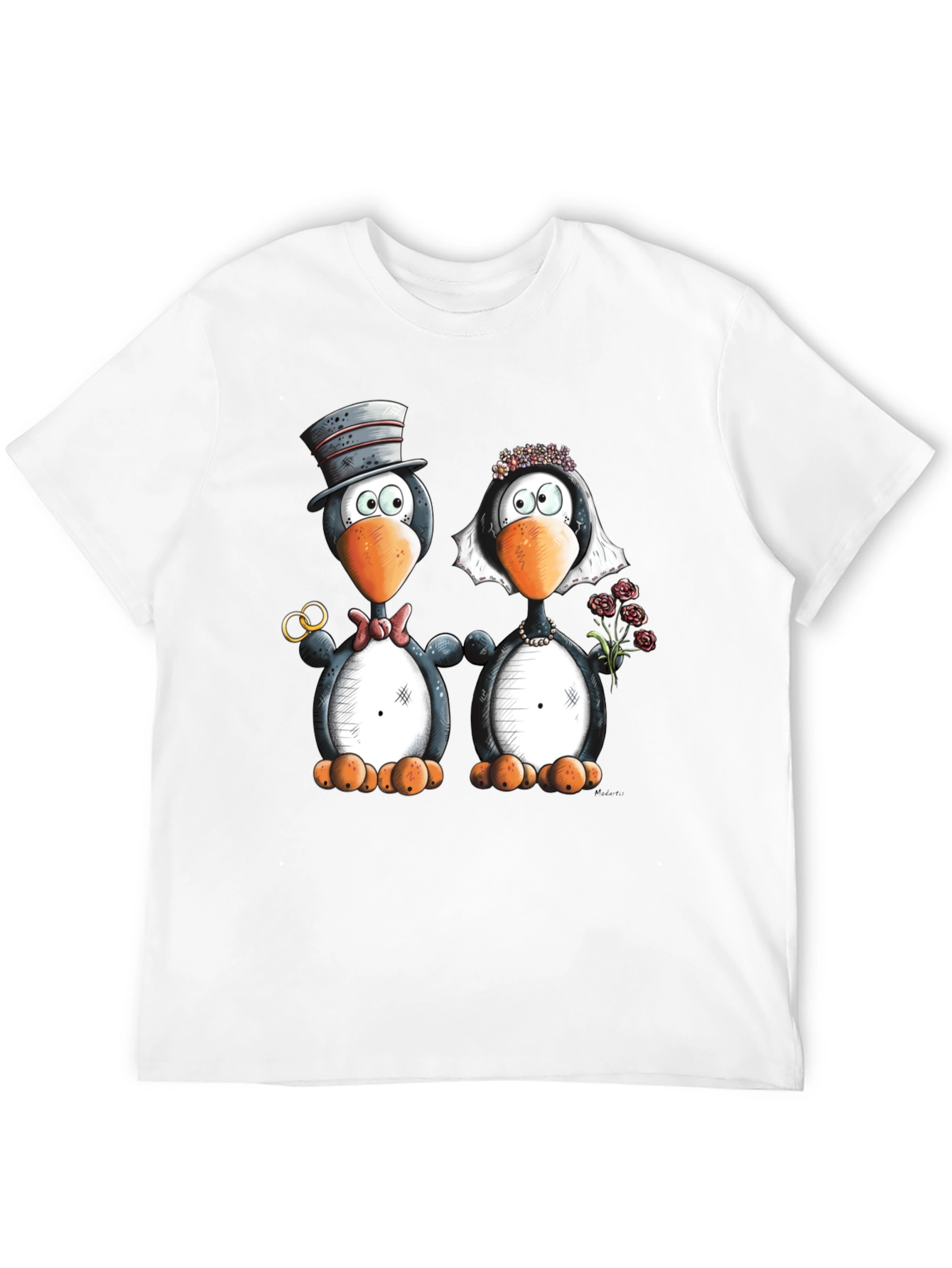Penguin Wedding Graphic Tee - Black