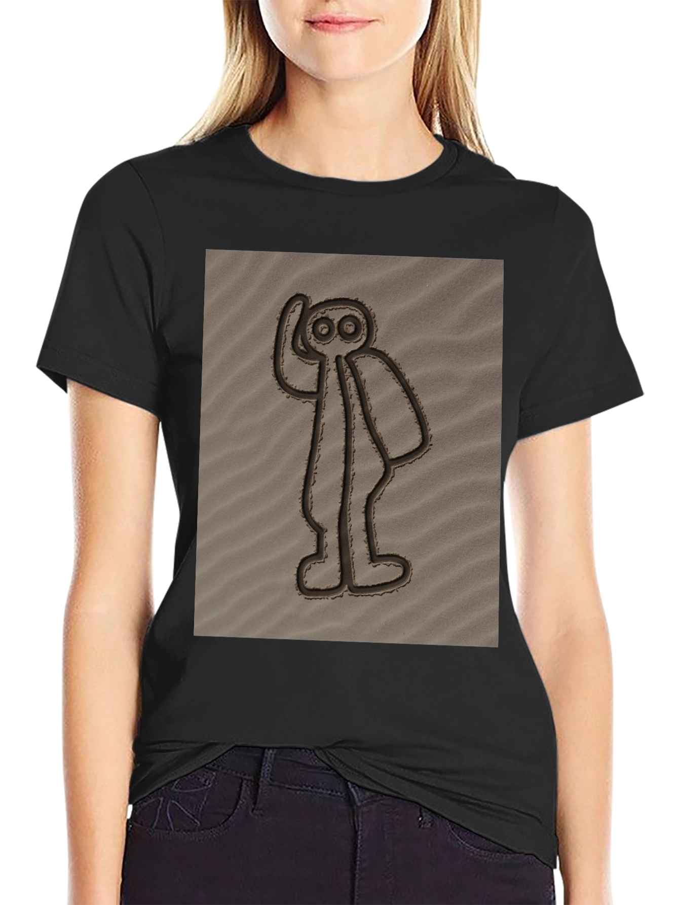 Nazca Lines Alien Black T-Shirt