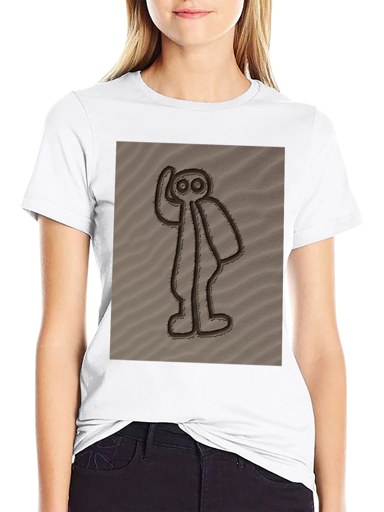 Nazca Lines Alien Black T-Shirt