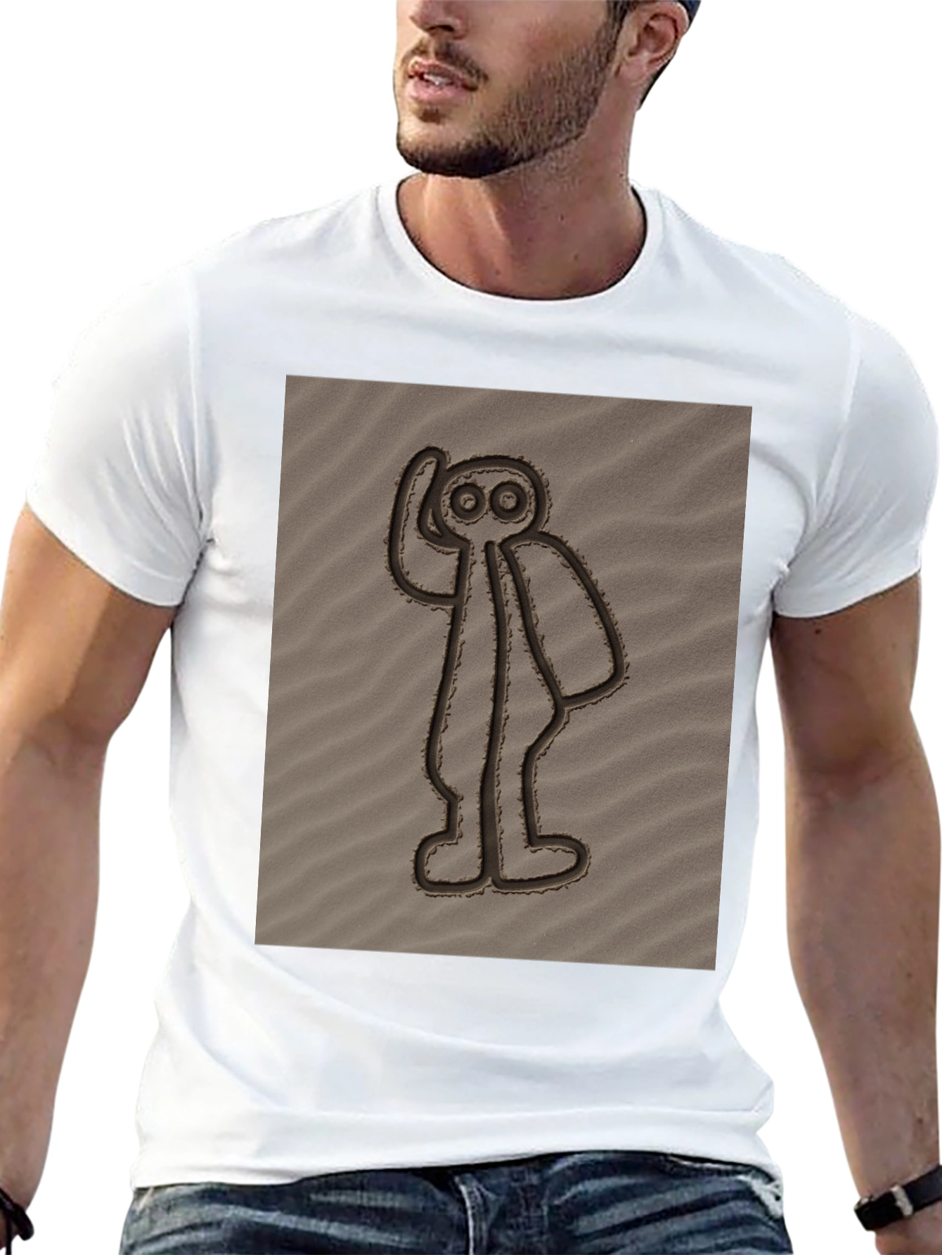 Nazca Lines Alien Black T-Shirt