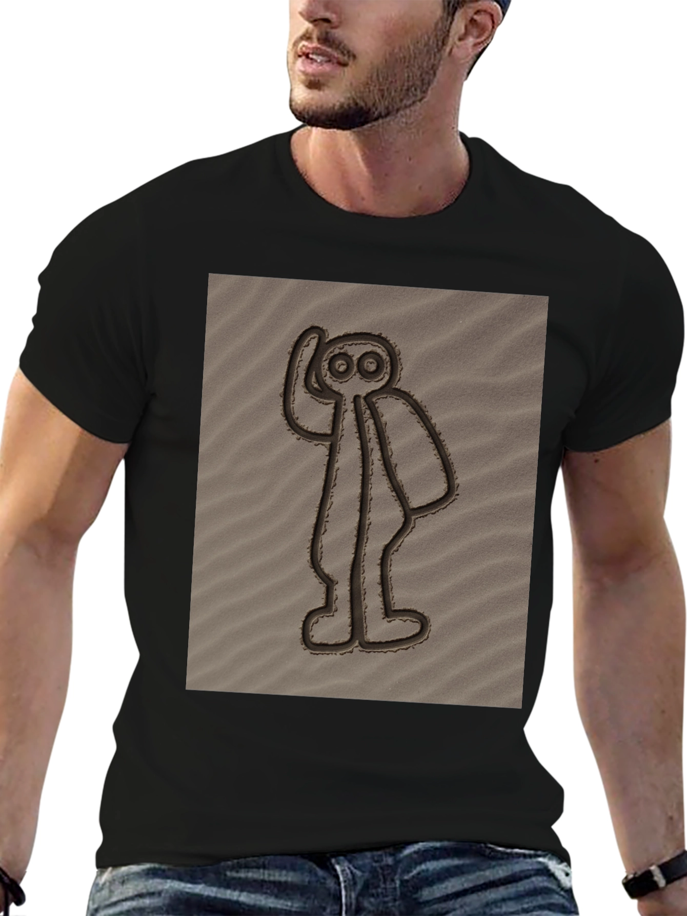 Nazca Lines Alien Black T-Shirt