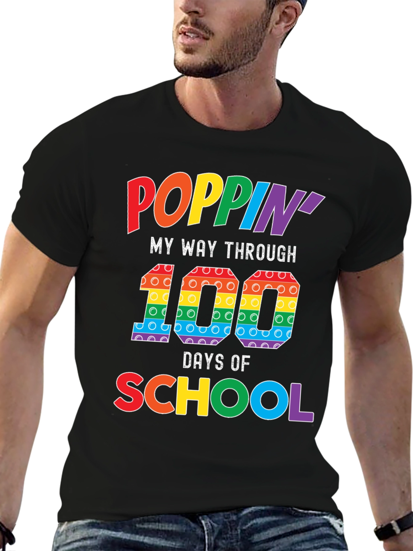 Poppin 100 Days of School Rainbow T-Shirt
