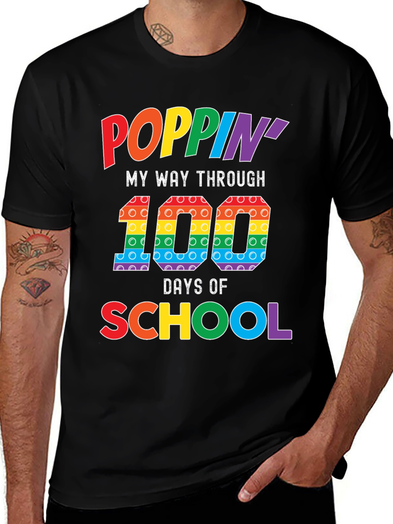 Poppin 100 Days of School Rainbow T-Shirt