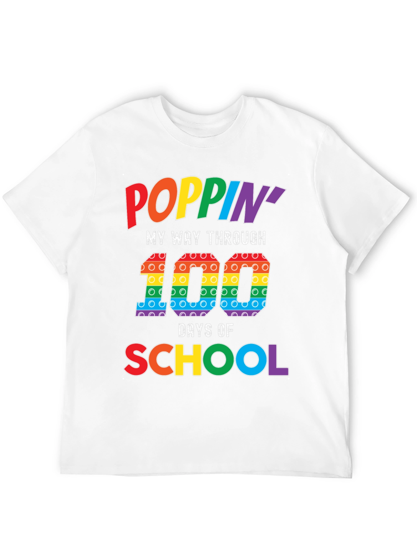 Poppin 100 Days of School Rainbow T-Shirt