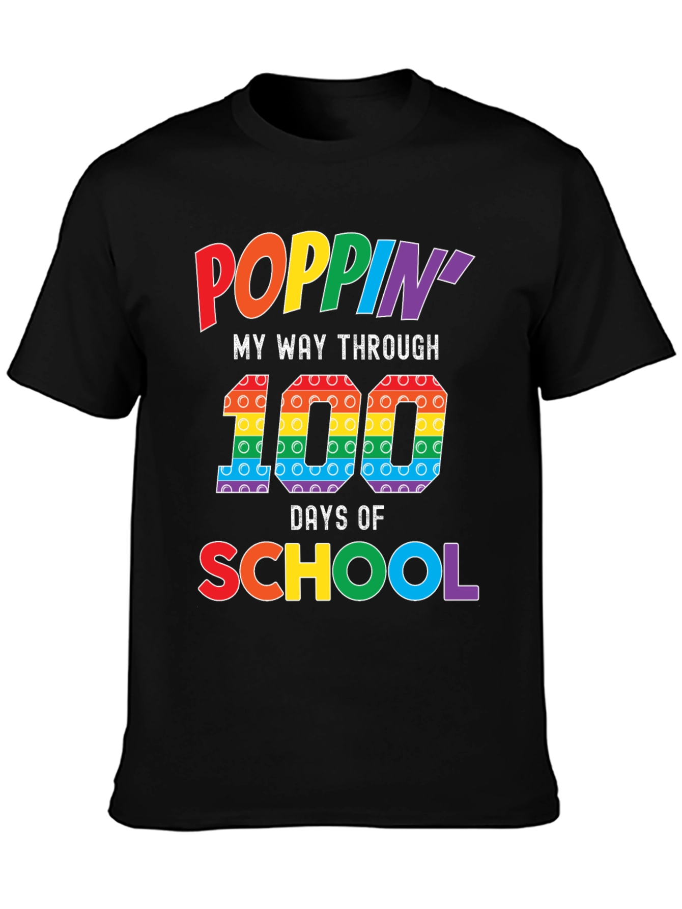 Poppin 100 Days of School Rainbow T-Shirt